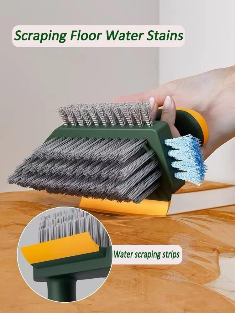 Scrub Brush, Scrubbing Brush with Scraper, V-Shape Stiff Bristles Hand Scrub Bru