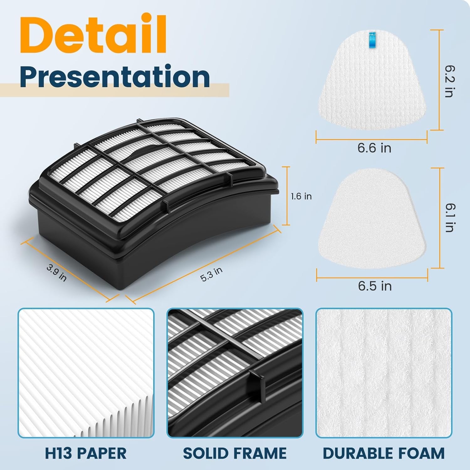 4 Foam and Felt Filters for Shark Vacuum Navigator Lift Away Filter Replacement