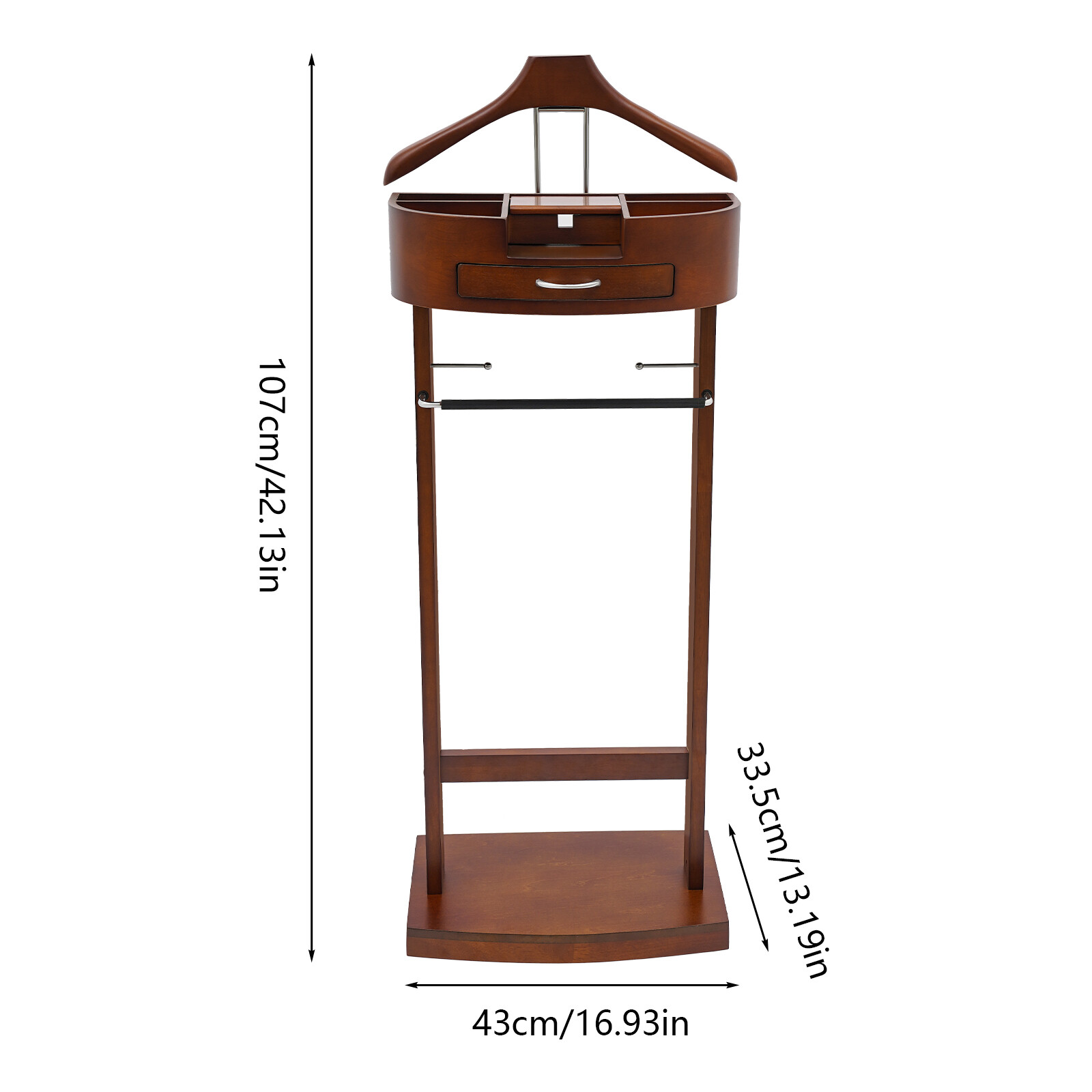 Free Standing Wood Suit Rack, Freestanding Clothing Valet Stand, Valet Stand