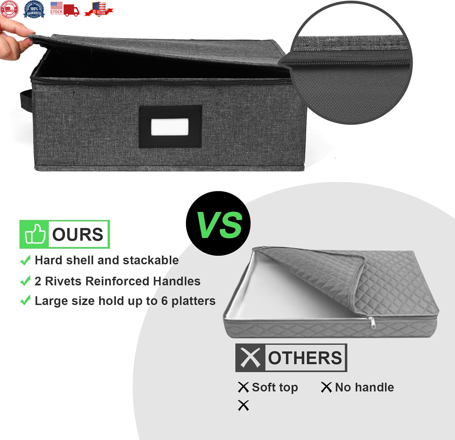 China Storage Containers Hard Shell, Platter Storage Containers 17″ x 13″ x 6…