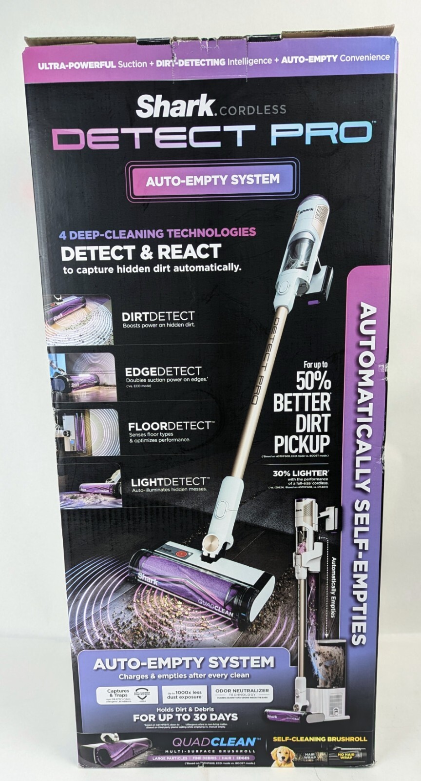 Shark Cordless DETECT PRO Auto-Empty System Stick Vacuum IW3511 White BRAND NEW