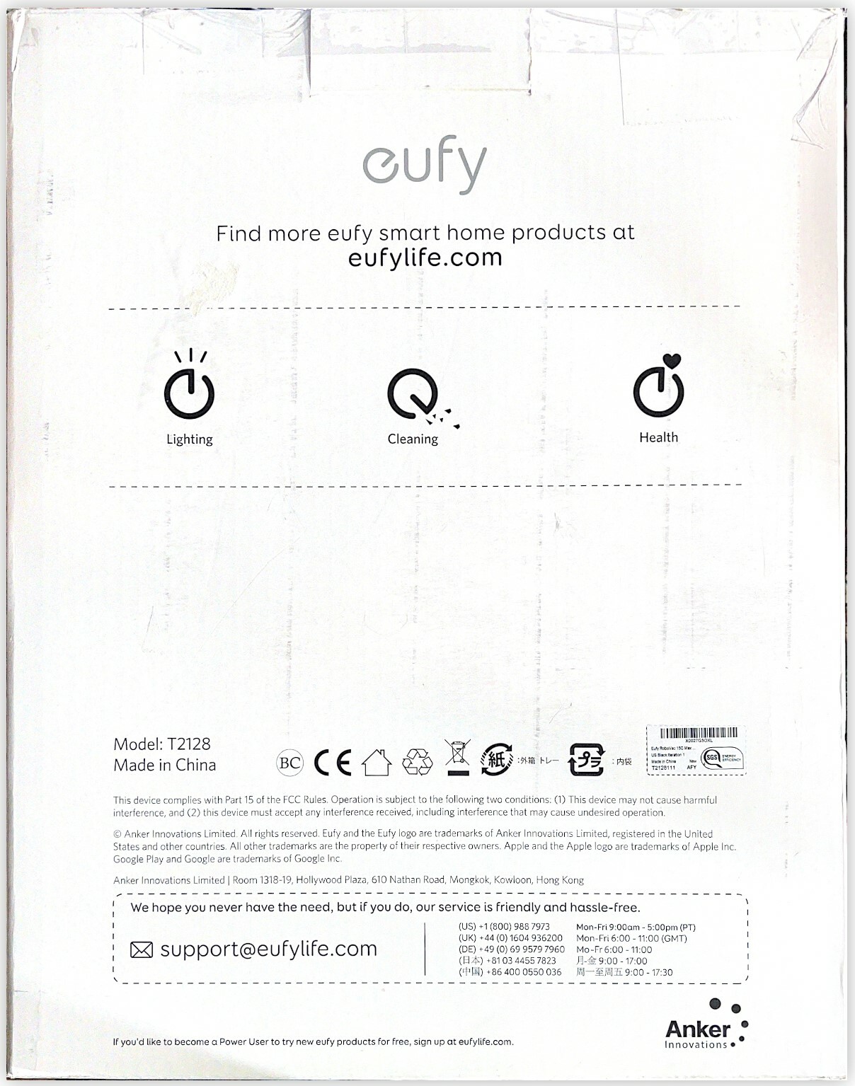 Eufy by Anker Model T2128 Wifi Connected Robo Vacuum Cleaner