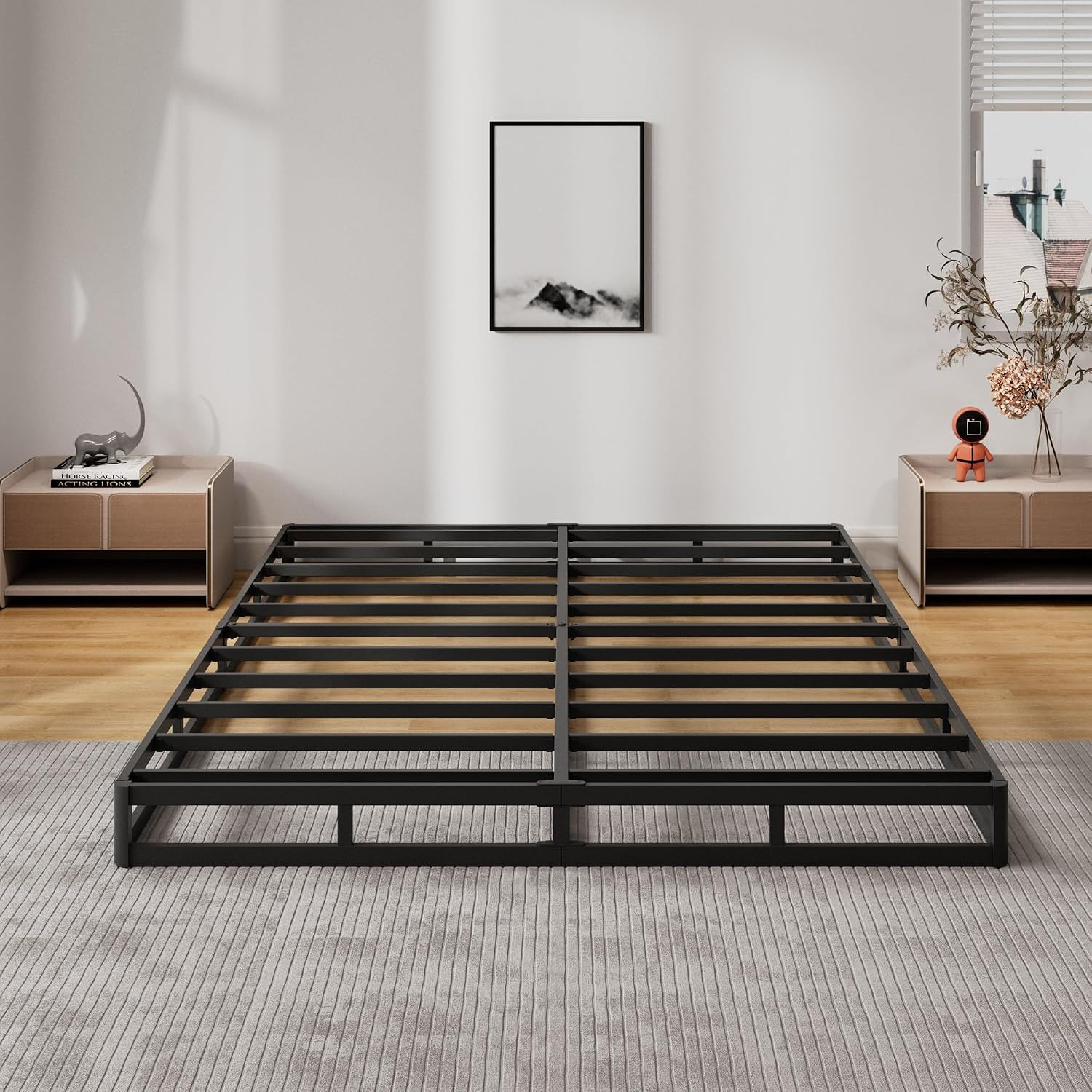 Snaye Queen Box Spring Bed Base 5 Inch, 3000Lbs Heavy Duty Box Spring Queen