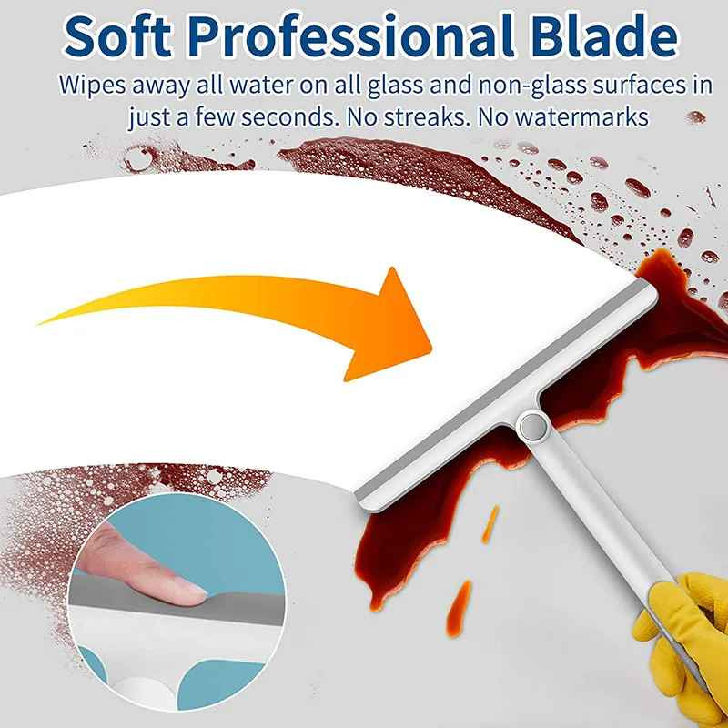 360 Degree Rotatable Shower Squeegee Glass Wiper Scraper Squeegee Cleaner With S