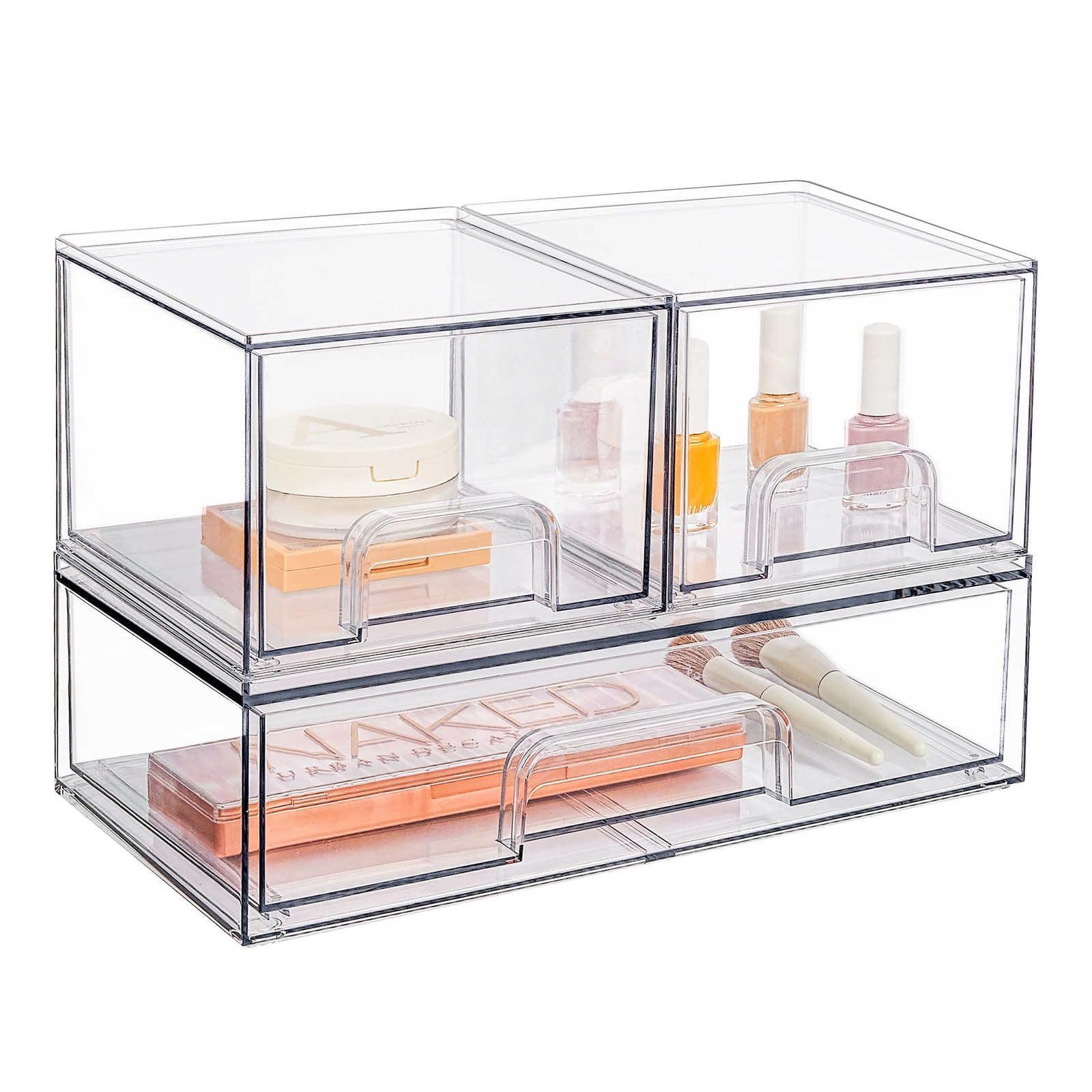Vtopmart Stackable Storage Drawers Set of 12.1 inches x 7.8 inches, colorless