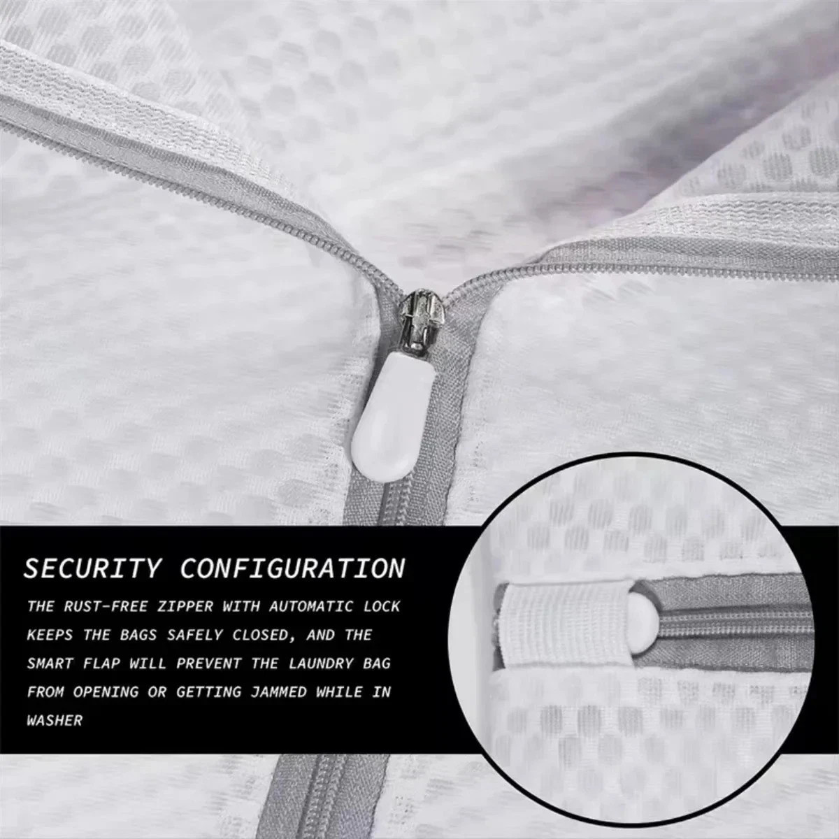 Mesh Laundry Bags for Delicates with Non Rust Zipper- White Laundry Bag