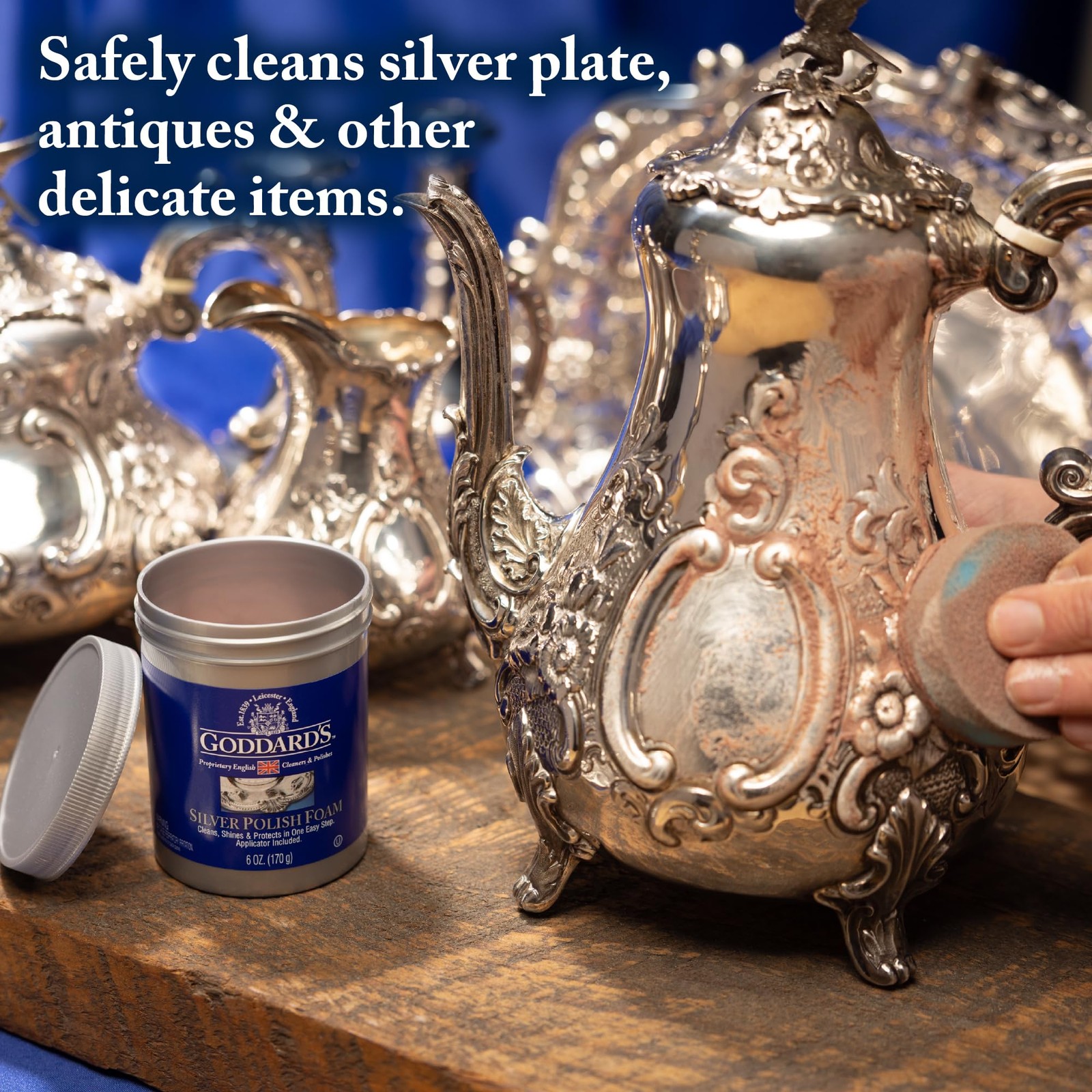 Goddard’s Silver Polish Foam – Silver Jewelry Cleaner for Antiques, Accessories,