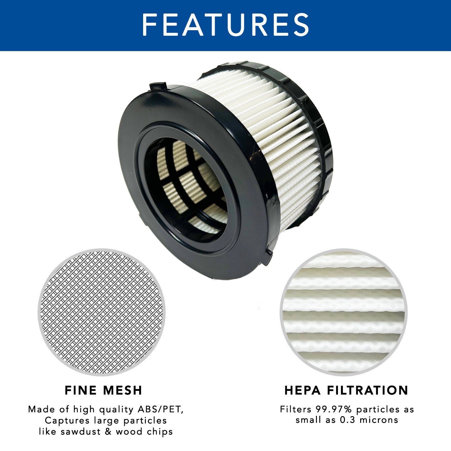 MaximalPower Filters for DEWALT 1/2 Gal. Wet Dry Vac ZU60, ZU62, ZU62C, NV150