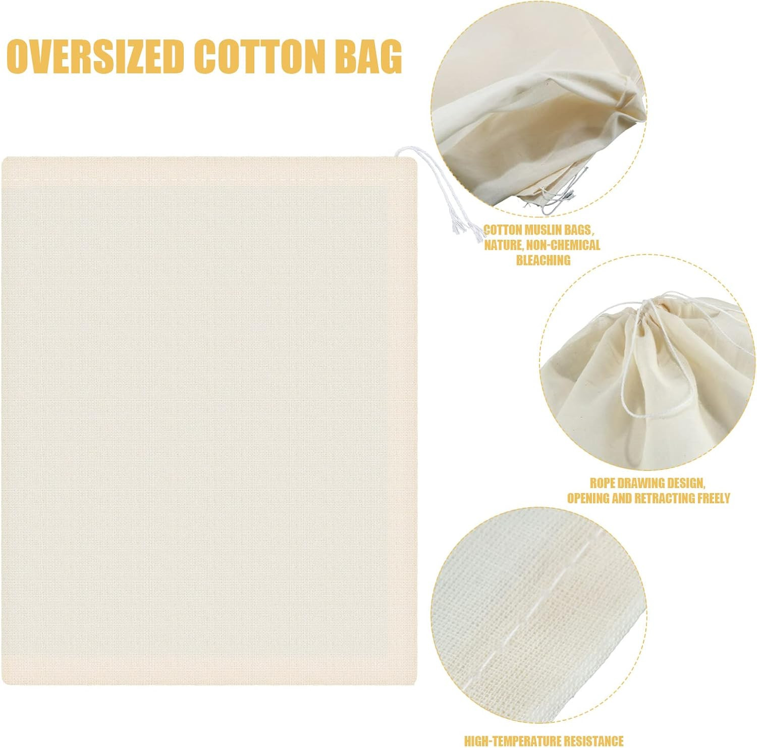 15 Pcs Muslin Bags 8×10 Inches, Cotton Drawstring Bags Fabric Gift Pouches Bulk