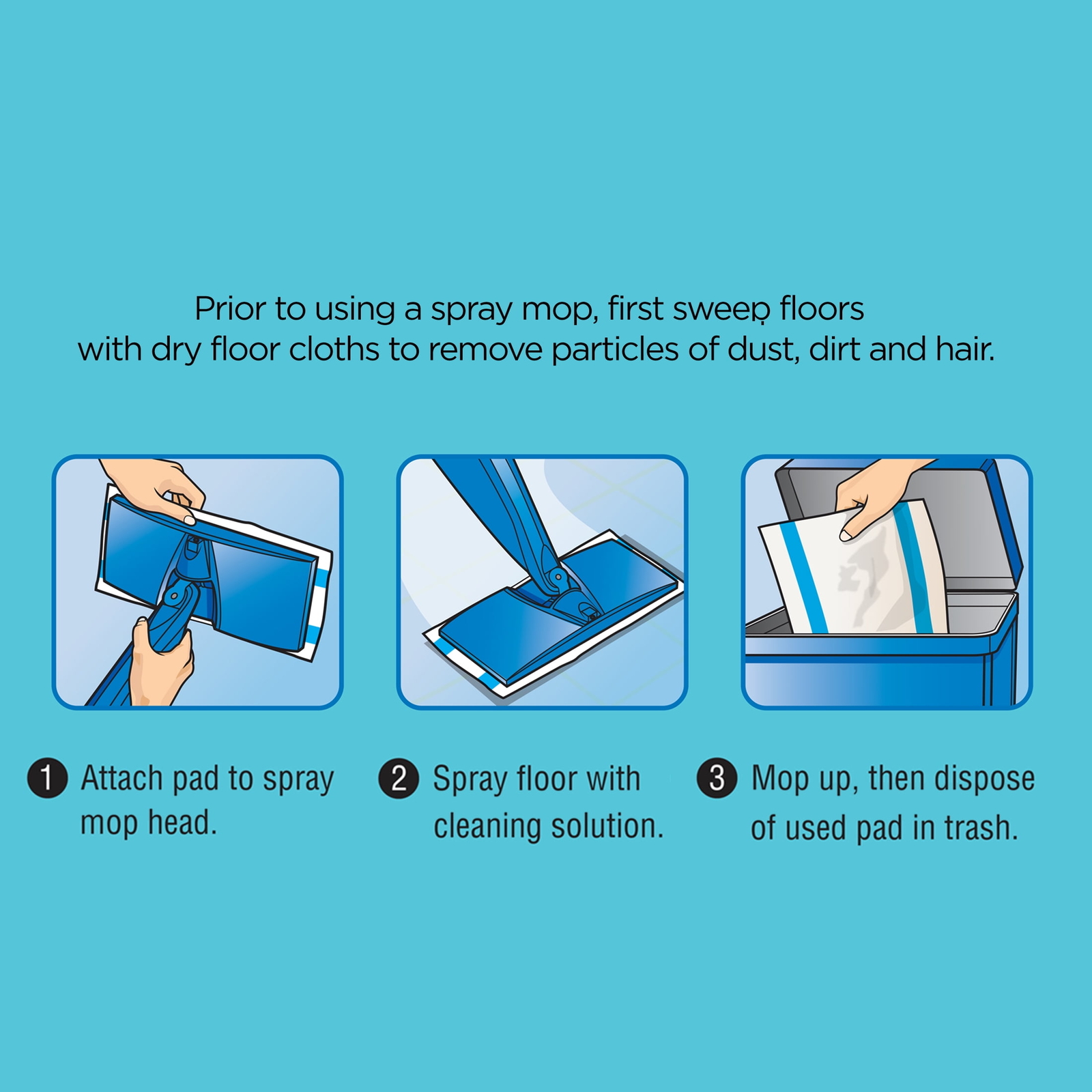 Deep Cleaning Mop Pads, 24 Count