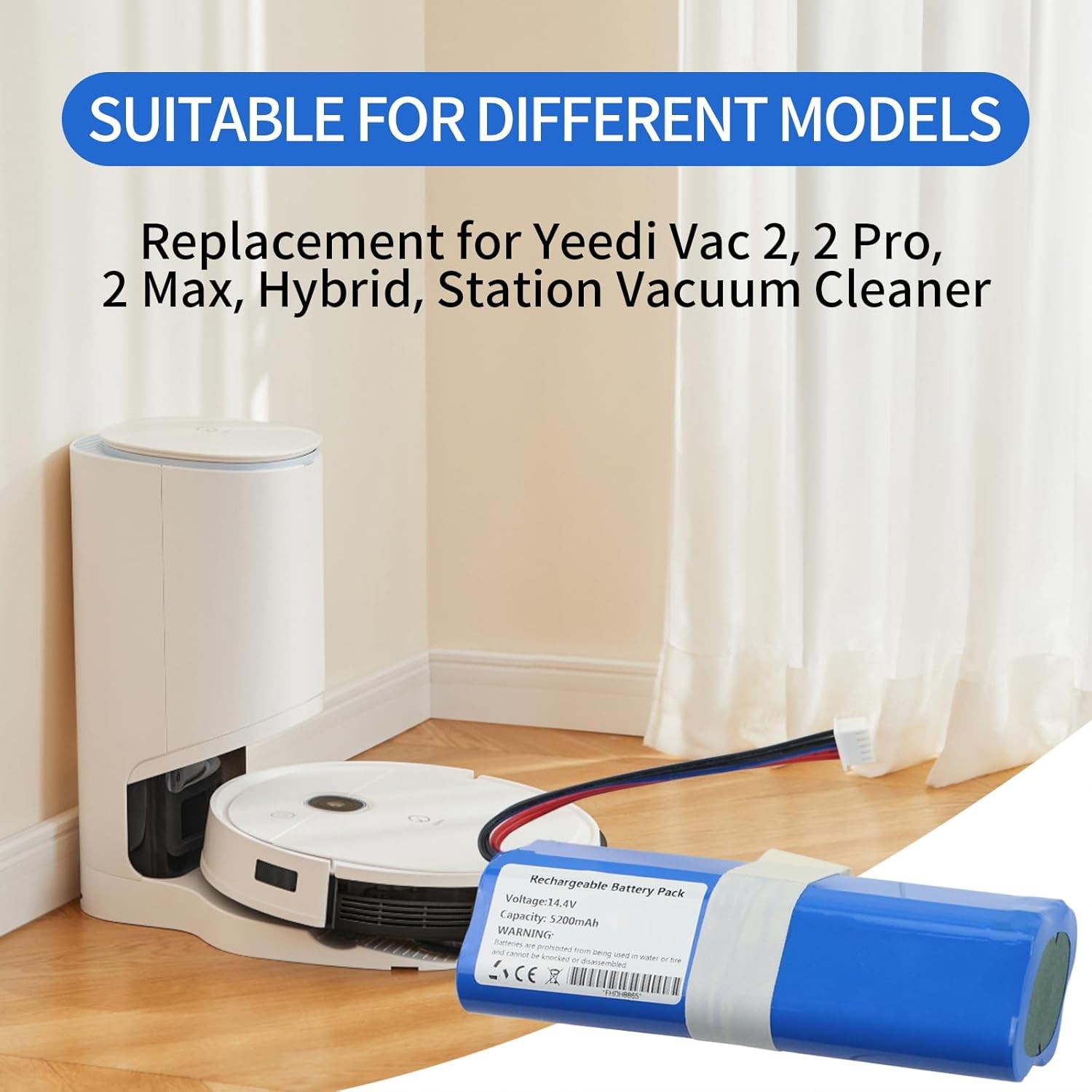 Battery Replacement for Yeedi Vac 2 Vac 2 Pro Vac Max Vac Hybrid Vac Station