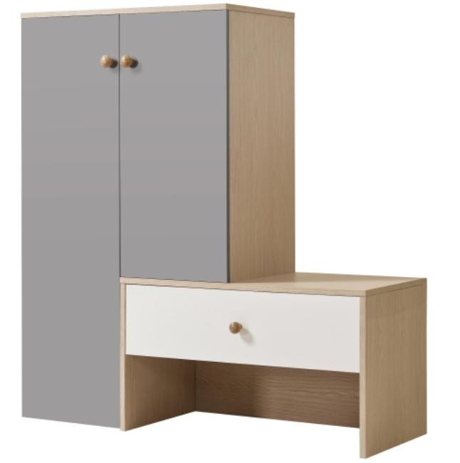 White Gray Shoe Cabinet 12 Pair Capacity Entryway Bench with Adjustable Shelves