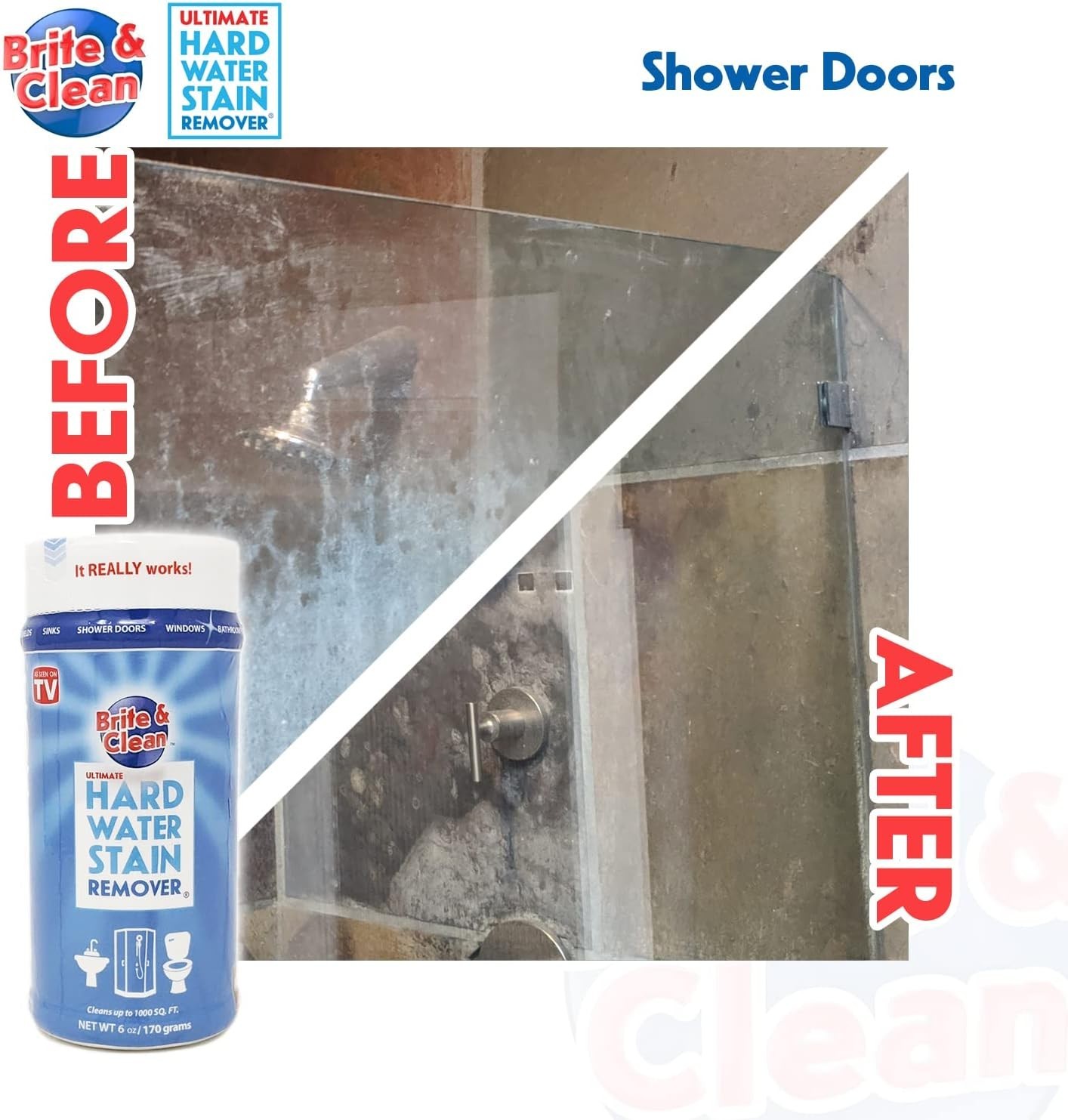 Bright & Clean Ultimate Hard Water Stain Remover for Glass, Shower Doors & Wi…