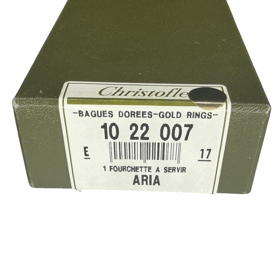 Christofle Gift / Storage Box 11.5×3.25×1.5 in. Green w/ Silver LOGO – EMPTY1060