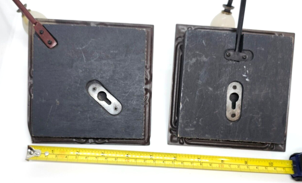 Embossed Metal Tile Hooks Decorative Set of 2 Black and Red