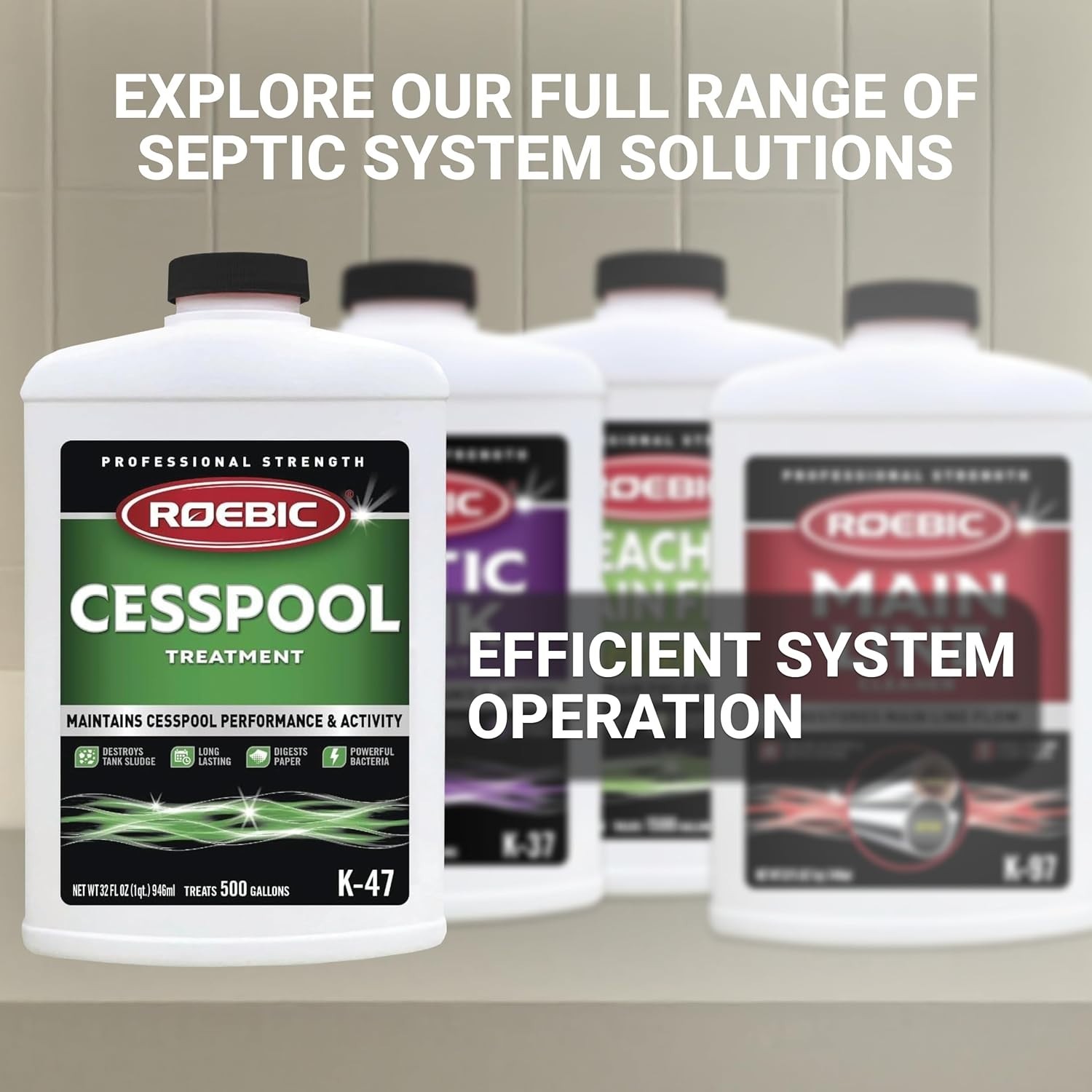 Roebic K-47 1 Qt. Cesspool and Septic Tank Treatment K47-Q-12 Roebic K47-Q-12