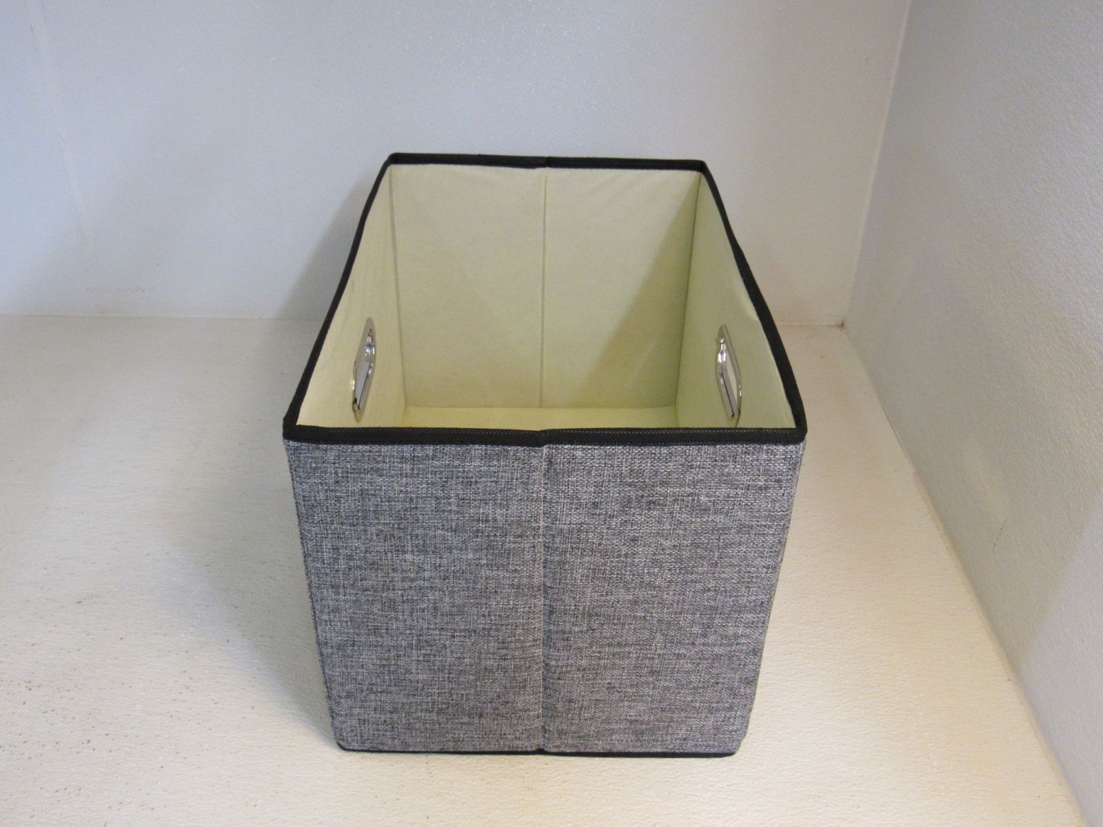 Designer Collapsible Storage Bin with Lid Gray/Black Lightweight and Durable
