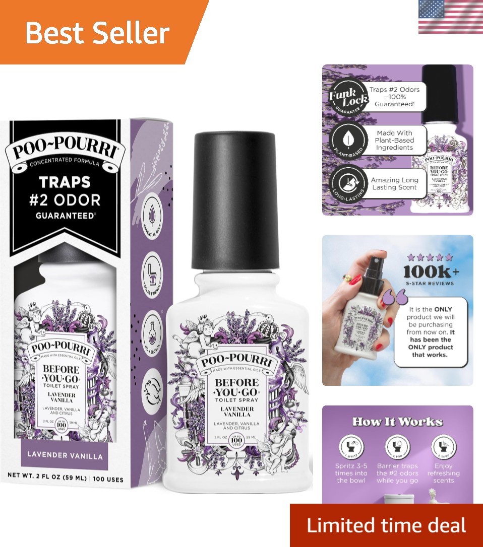 Lavender Vanilla Toilet Spray by Poo~Pourri – Eco-Friendly Odor Control 2 Fl Oz