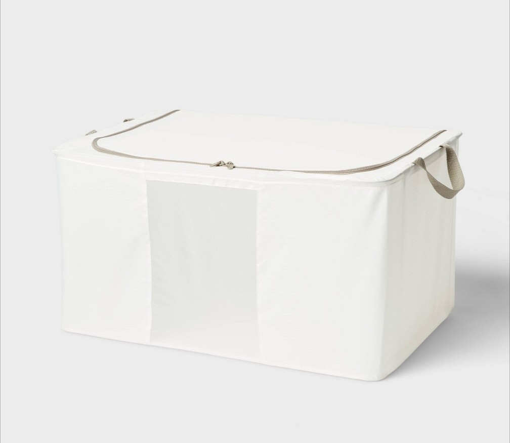 Brightroom Large Collapsible Storage Bin 24” L X 17”W X 14” H White