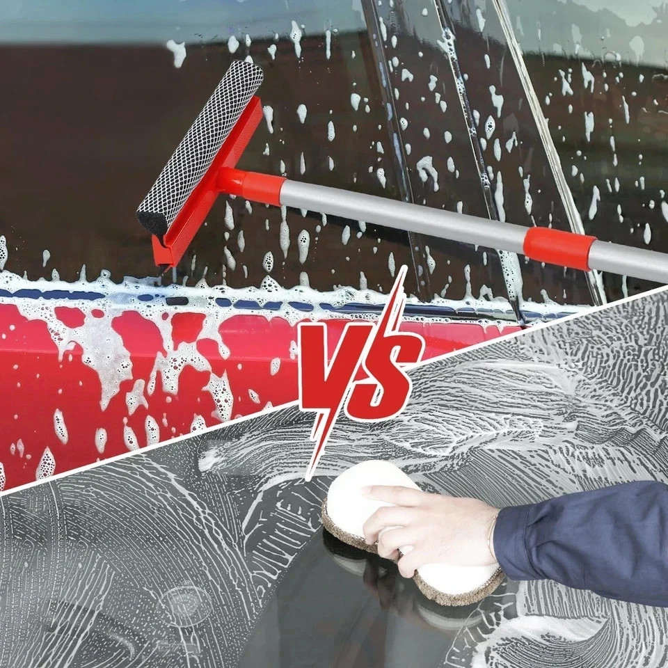 Windshield Cleaner Tool 2 in 1 Car Window Squeegee with Extendable Handle….