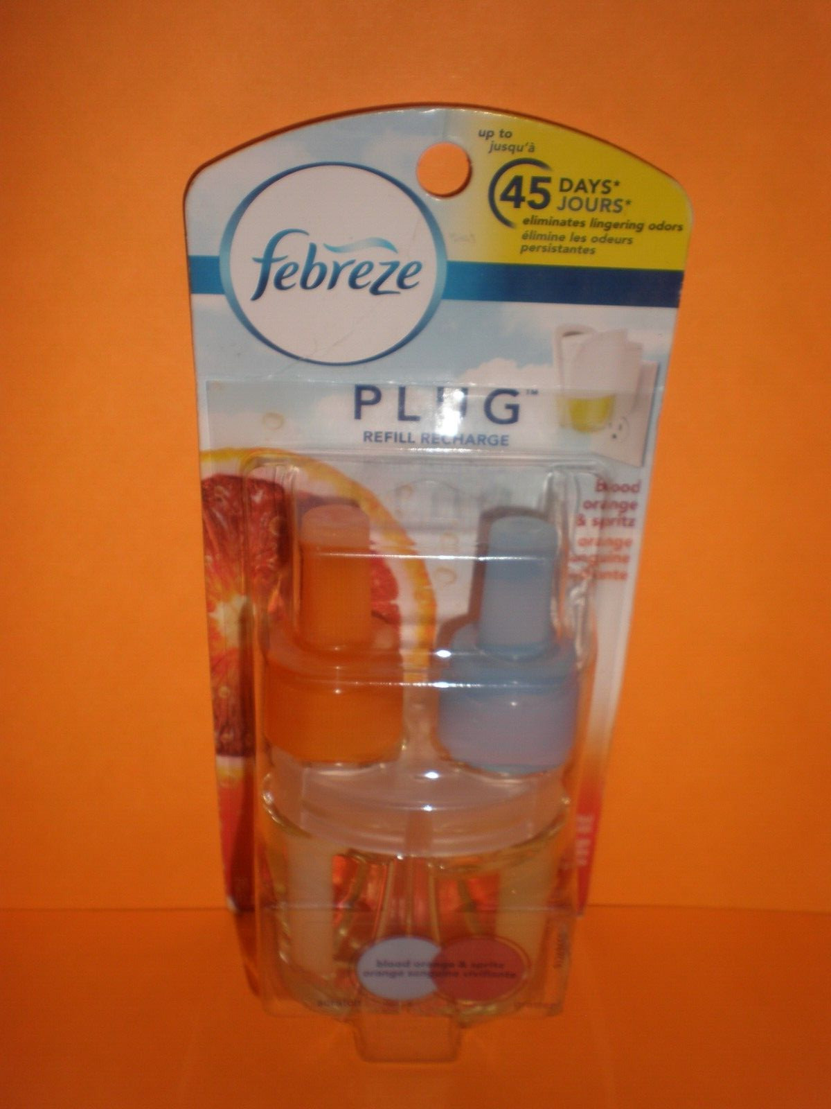 (1) Febreze NOTICEables BLOOD ORANGE SPRITZ Dual Scented Oil refill