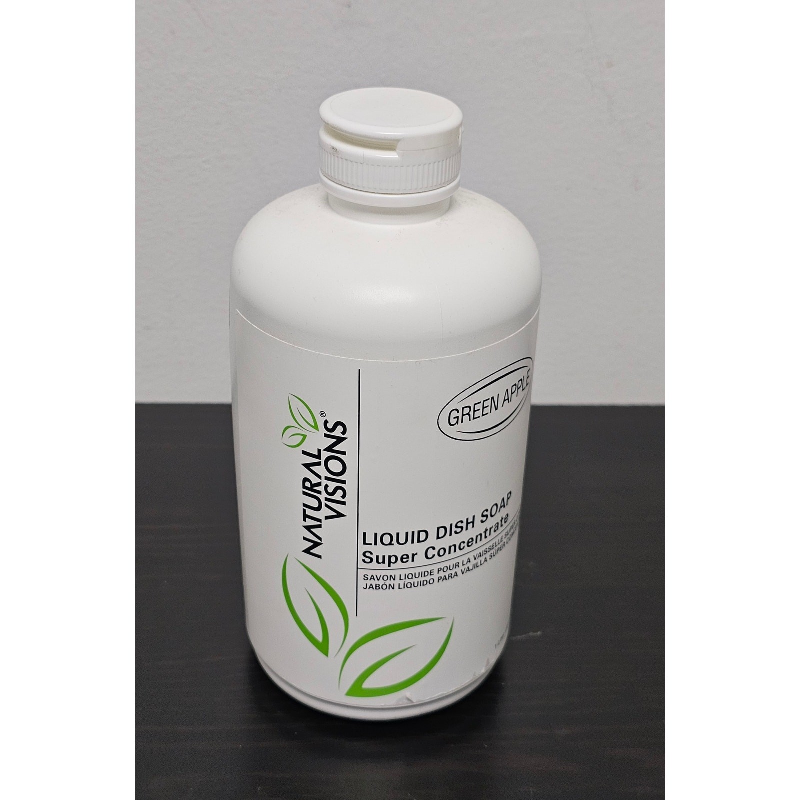 New Natural Visions Liquid Dish Soap Super Concentrate Green Apple Scent-1 Liter