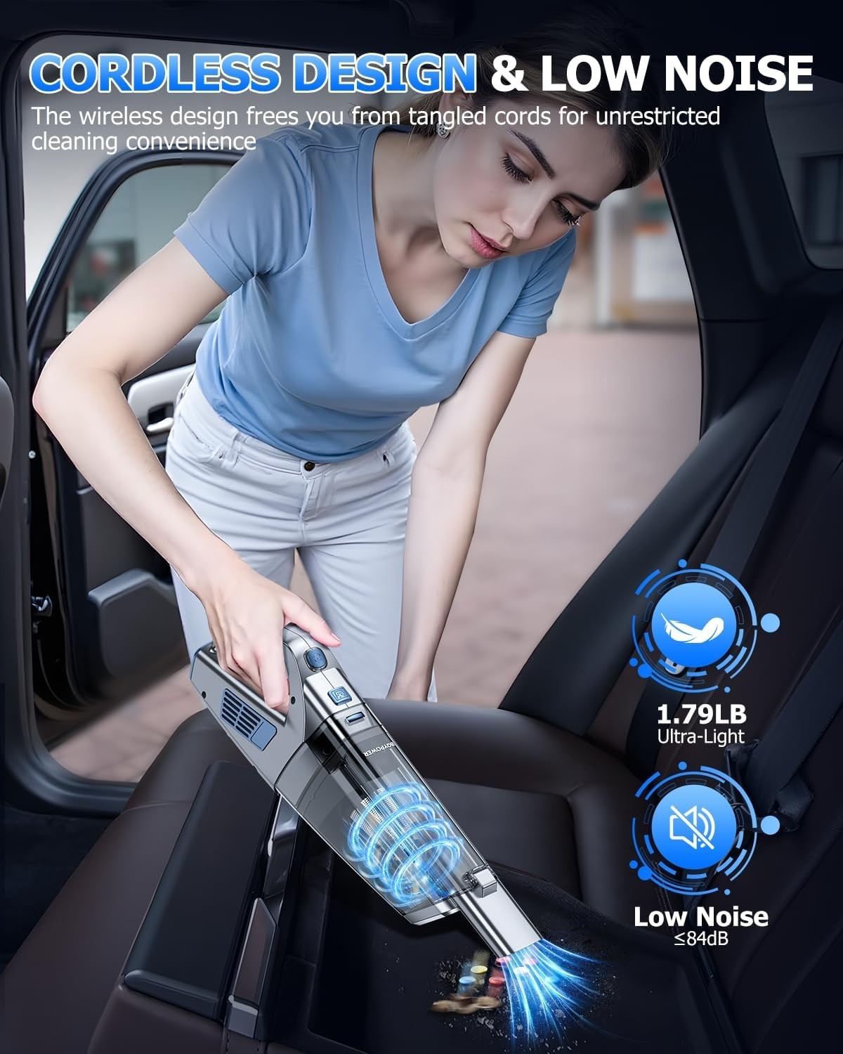Handheld Vacuum Cordless, 16000PA Strong Suction Hand Held Vacuum Cordless Re…