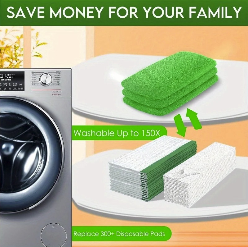 4pcs Reusable Mop Pads Microfiber High Absorbent Cleaning Pads – NEW