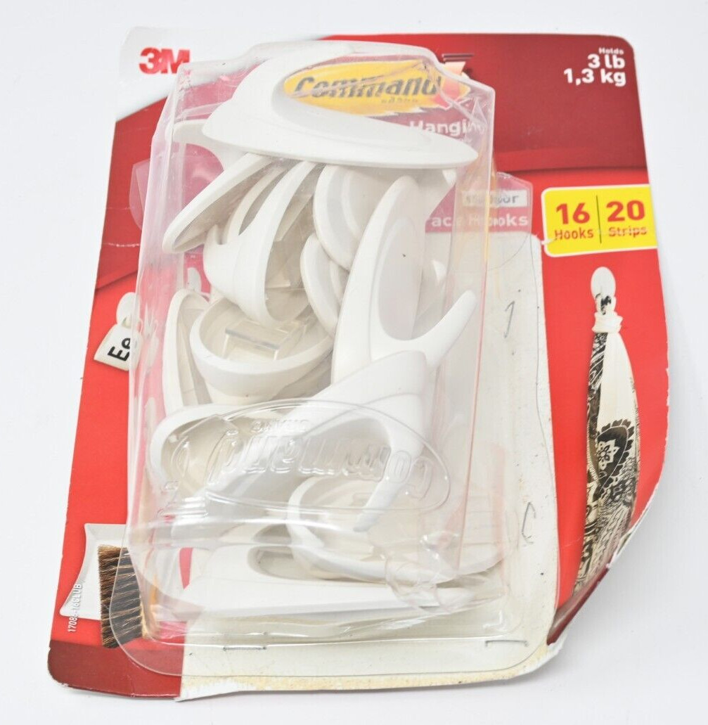 3M Command Indoor Terrace Hooks 15 Hooks ONLY 3 lbs – Open Box – No Strips