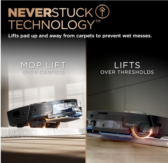 Shark ROBOT Vacuum Cleaner MOP Combo Power Detect NeverTouch Pro Base RV2820ZE