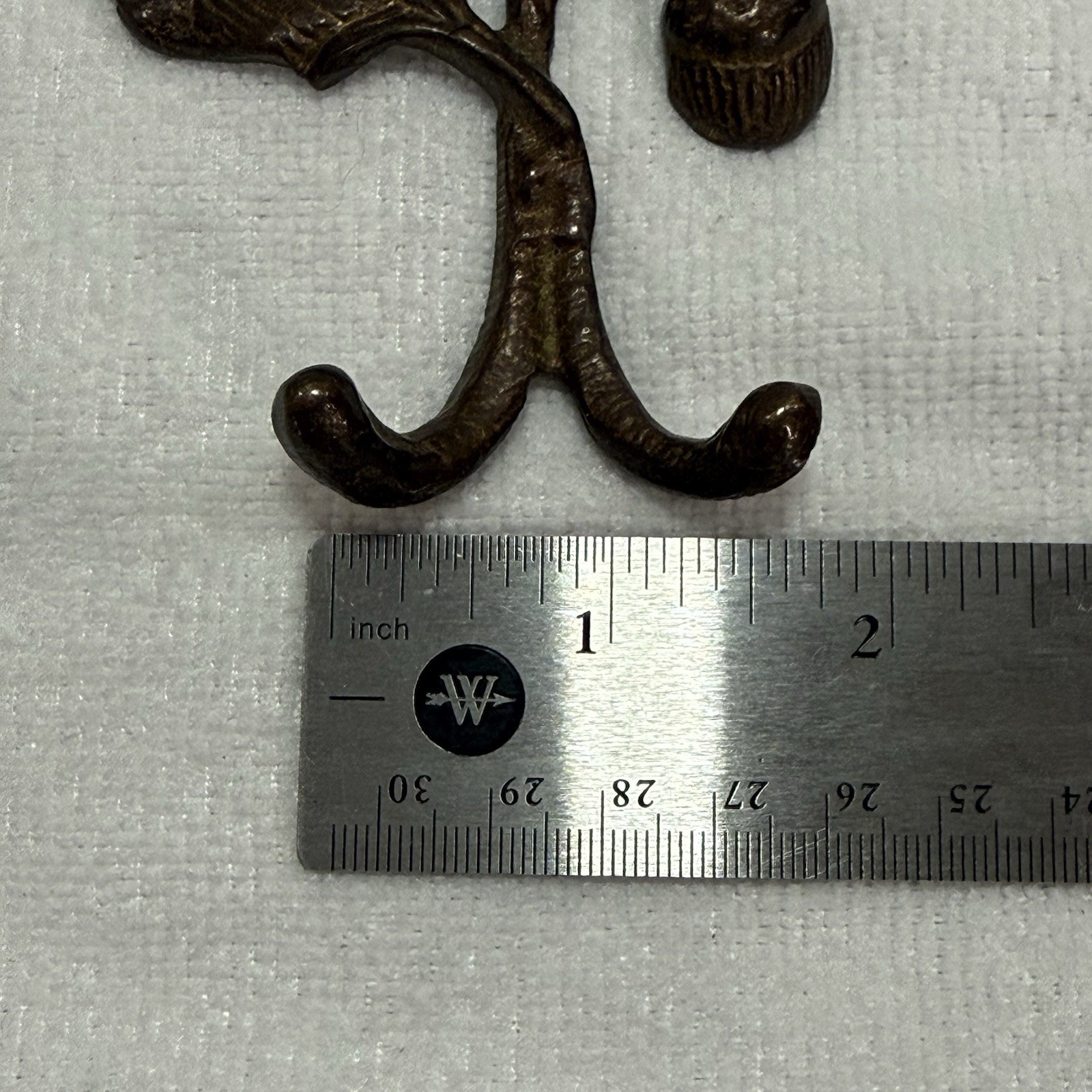 Vintage Restoration Hardware Cast Iron Acorn Leaf Wall Hook Double Coat Bronze