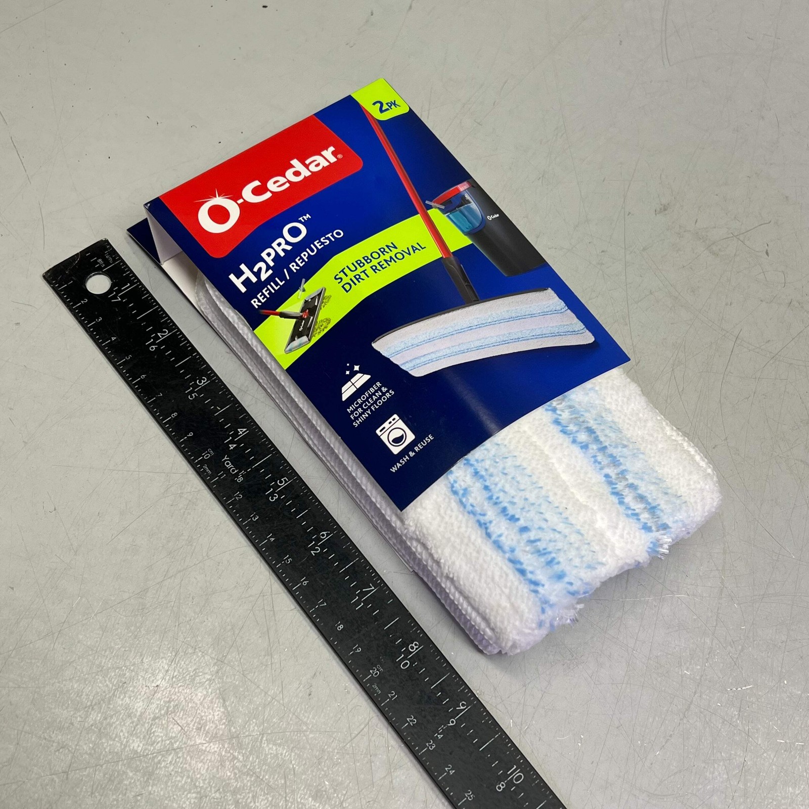 O-CEDAR (2 PACK, 2 HEADS EACH) H2prO Mop Heads 9.25″ x 4.38″ White 26-231