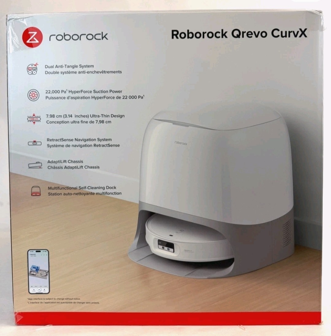Roborock Qrevo CurvX Robot Vacuum Cleaner MINT COMPLETE *USED TWICE*