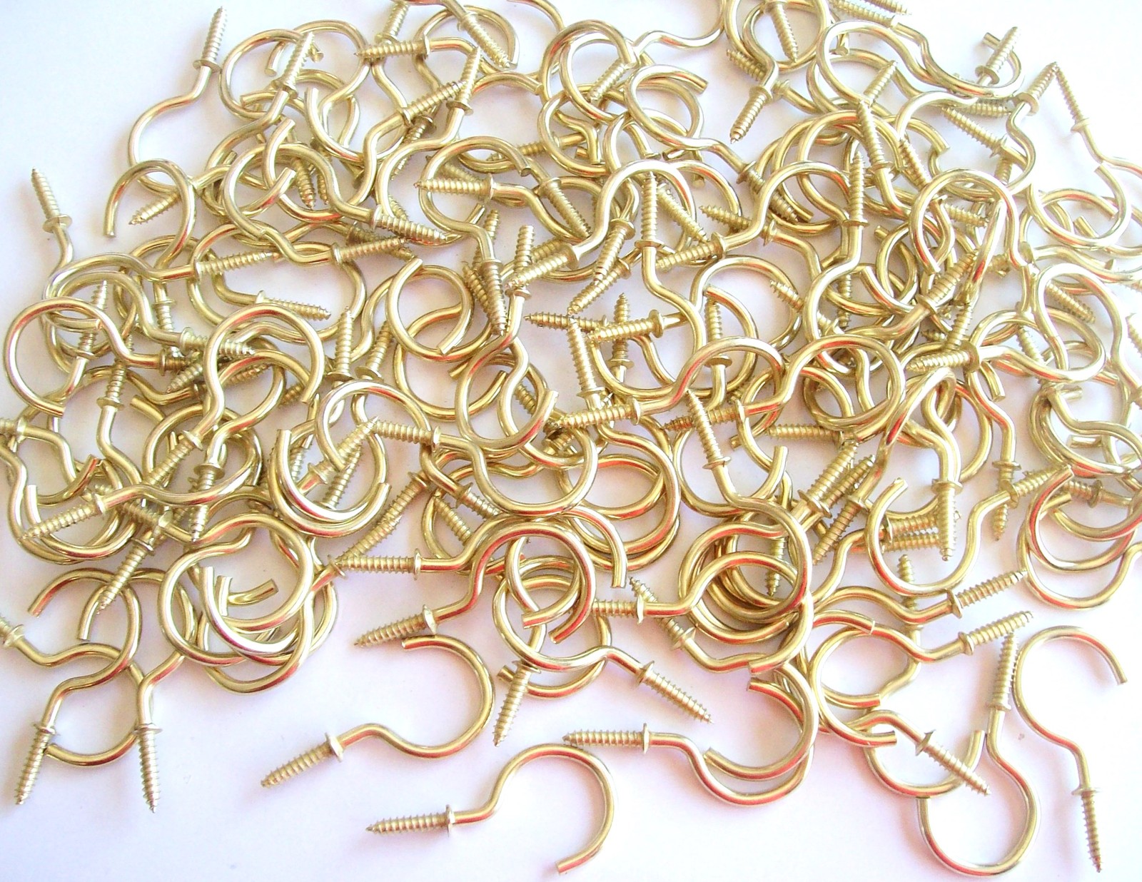 144 GOLIATH BRASS 1-3/4″ CUP HOOKS CH134 SCREW PLANT HANGER KEY JEWELRY HOLDER