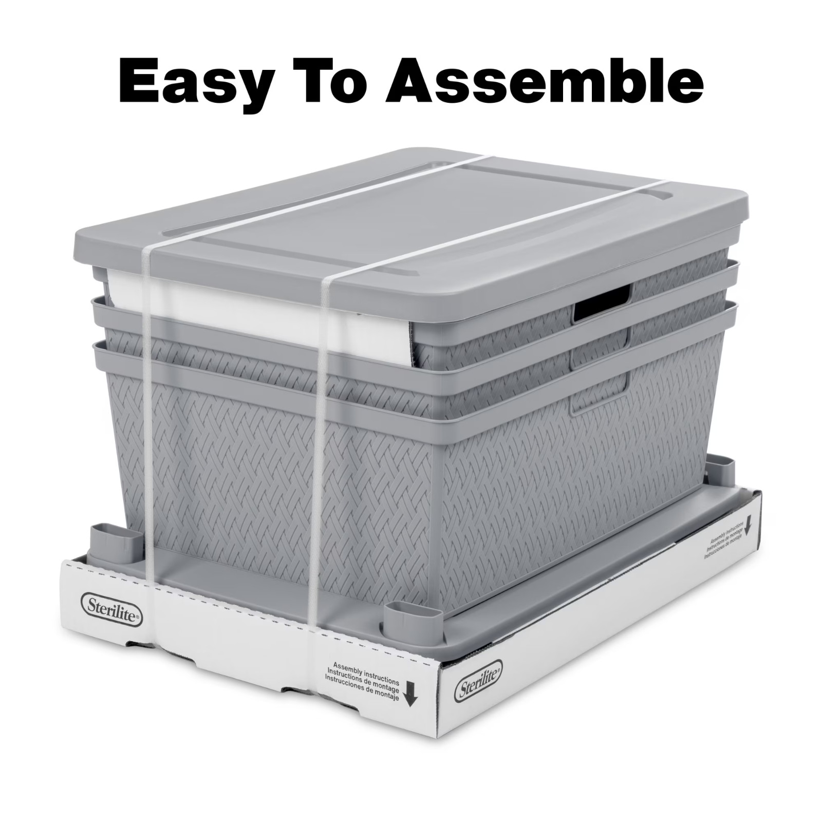 Sterilite Wide 3 Drawer Tower, Plastic Storage Organizer with Removable