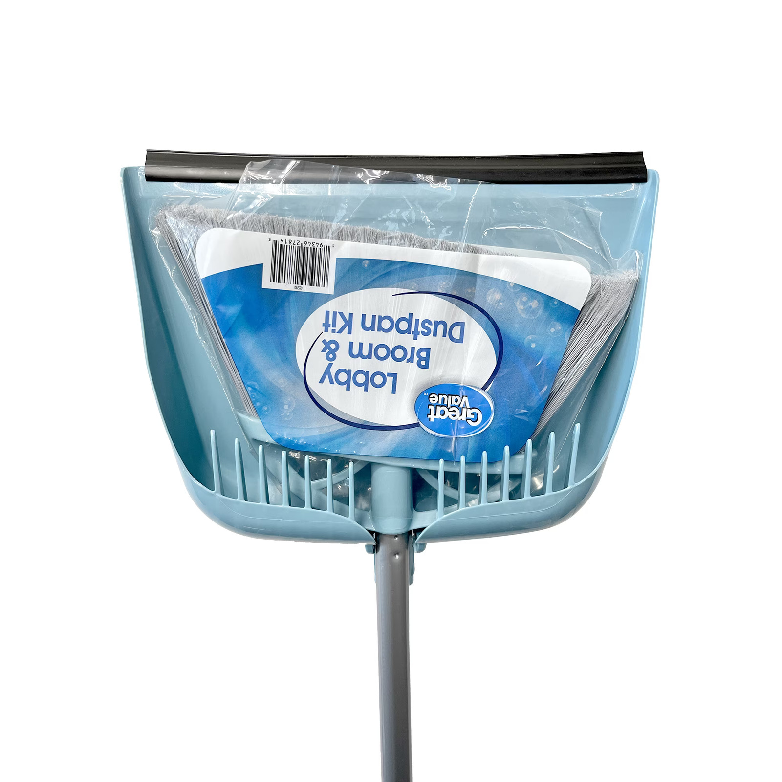 Lobby Broom and Dustpan Set, 2.75″ x 11.81″ x 41″, Blue