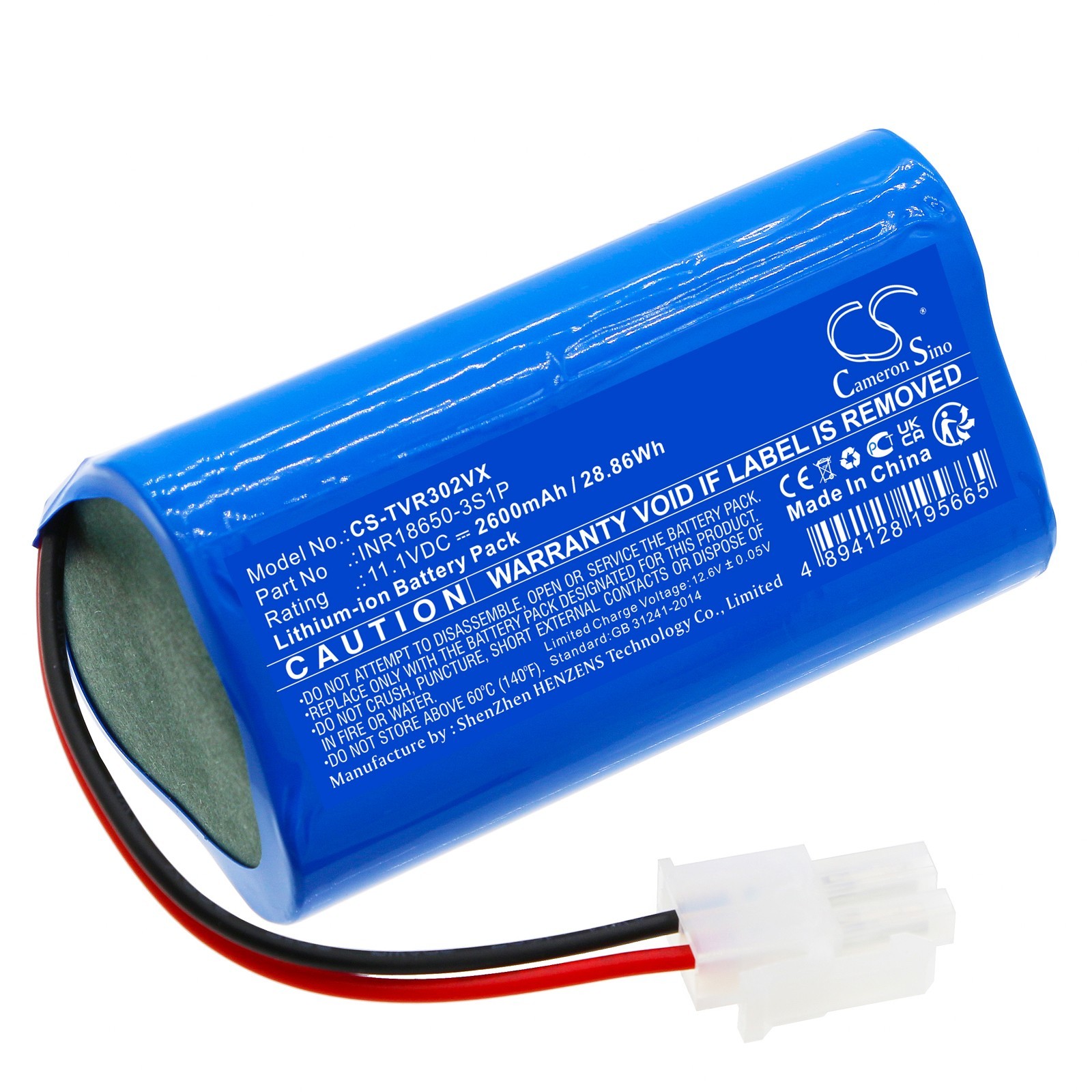 Li-Ion BATTERIE 11.1V 2600mAh Type INR18650-3S1P For TOTAL TVCRR30201