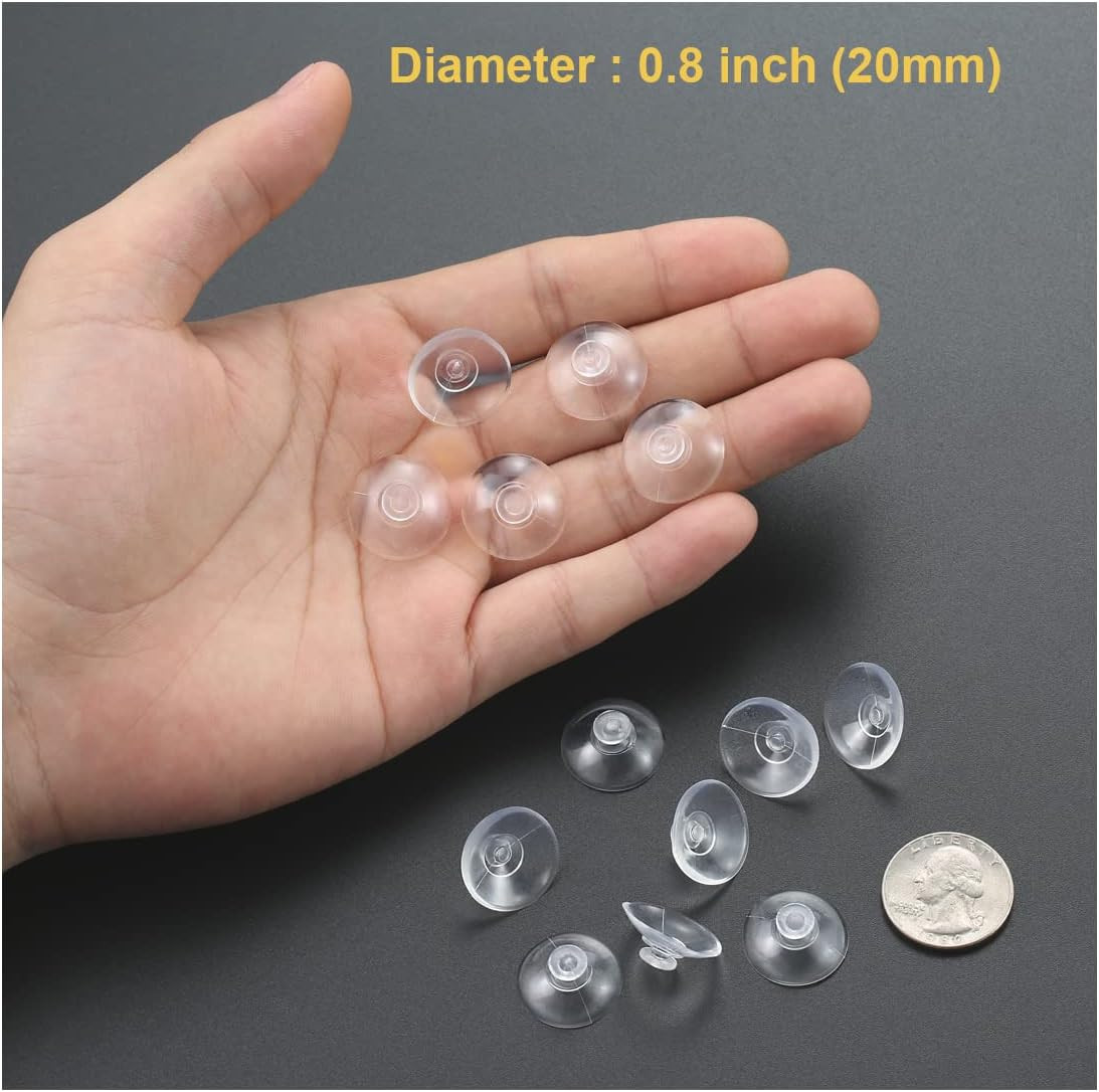 30 Pieces 3 Sizes Clear Suction Cups for Glass without Hooks, Small Rubber Sucti