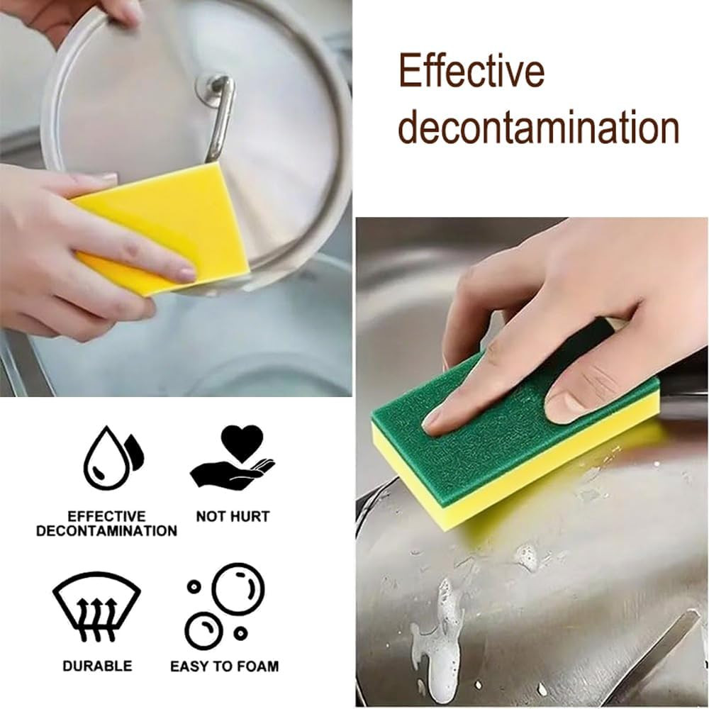 15 Pack Kitchen Cleaning Sponges, Dual Side Cleaning Dish Sponges Cleaning Suppl