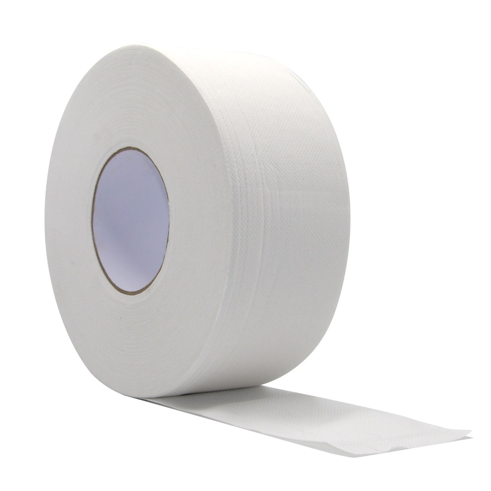 12RL Toilet Tissue White 2-Ply Jumbo Size Cored Roll Continuous Sheet 1000FT