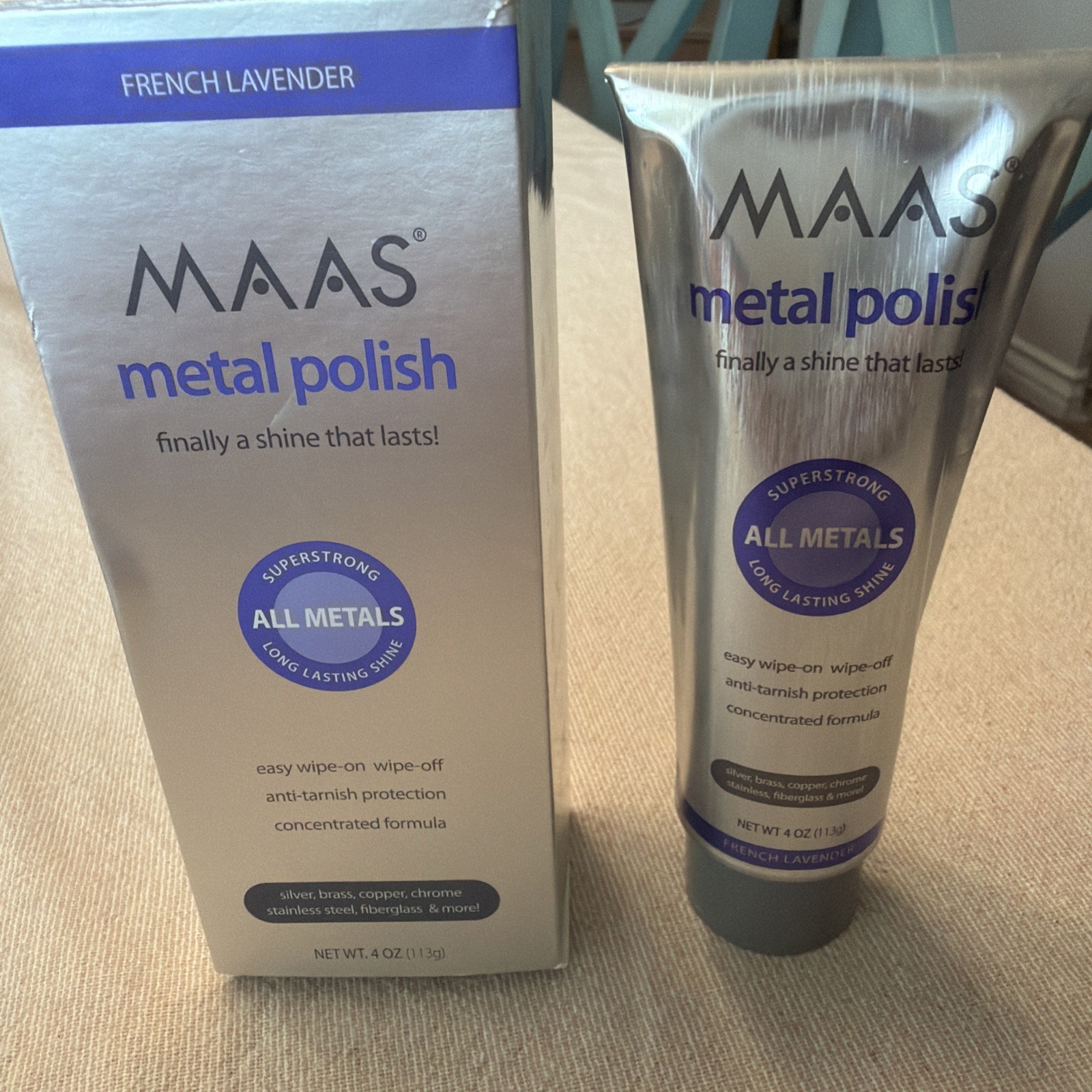 MAAS Metal Polish 4 oz French Lavender New Sealed Tube All Metals