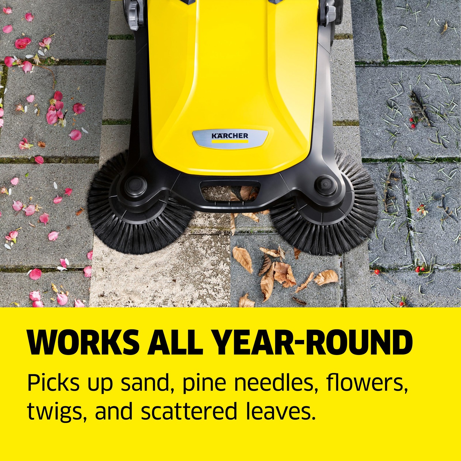 Kärcher Walk Behind Outdoor Push Sweeper S 4 Twin for Workshops, Warehouses o…