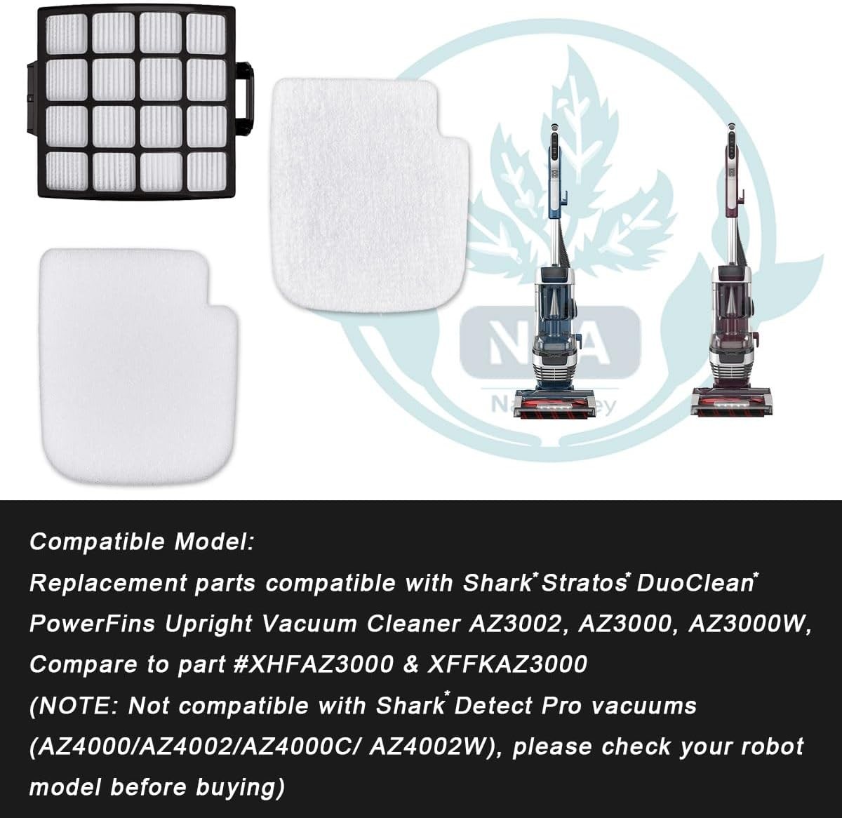AZ3002 Filter Kit Replacement for Shark AZ3000 AZ3000C AZ3000W AZ3002 AZ3002C