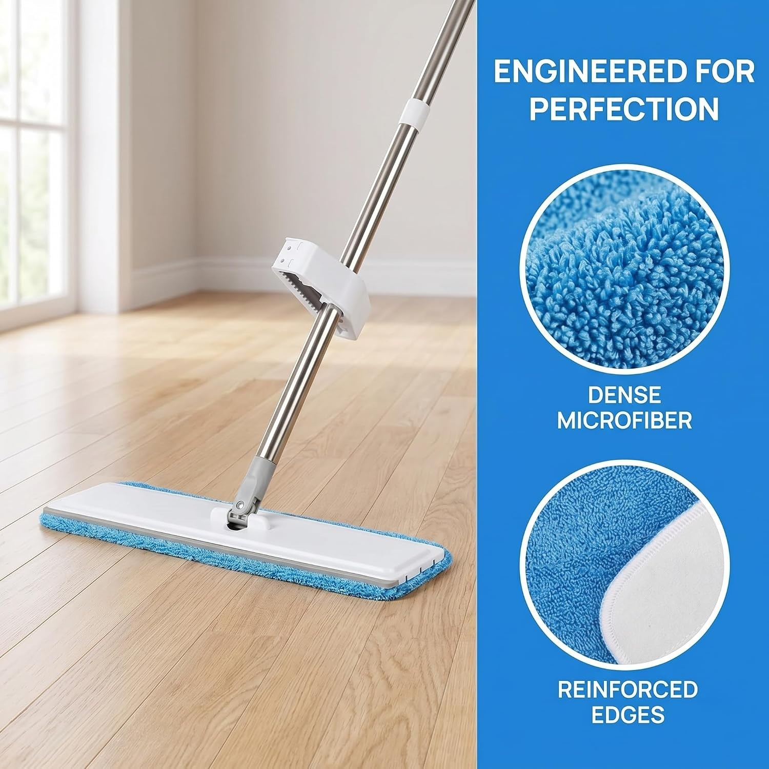Professional Quality Microfiber Mop Pads 18″ x 6″ – 6 Pack for Deep Cleaning