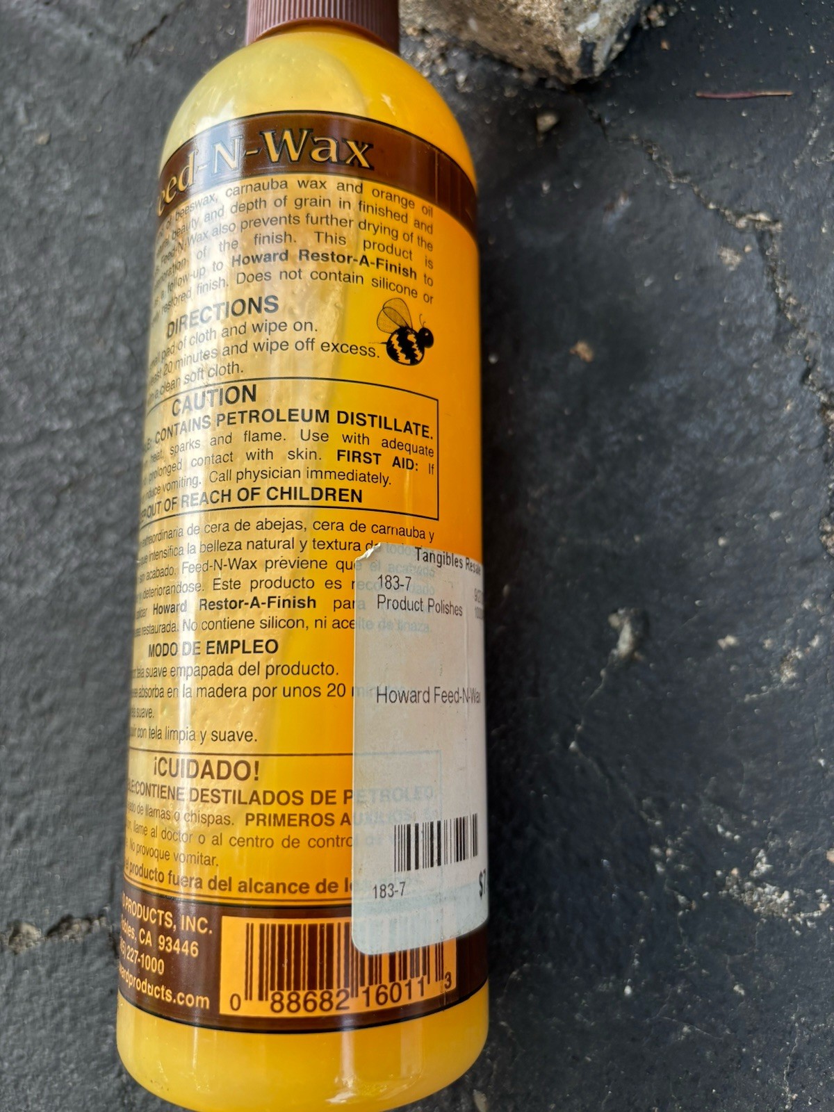 Howard Feed and Wax Wood Polish and Conditioner 16 oz.