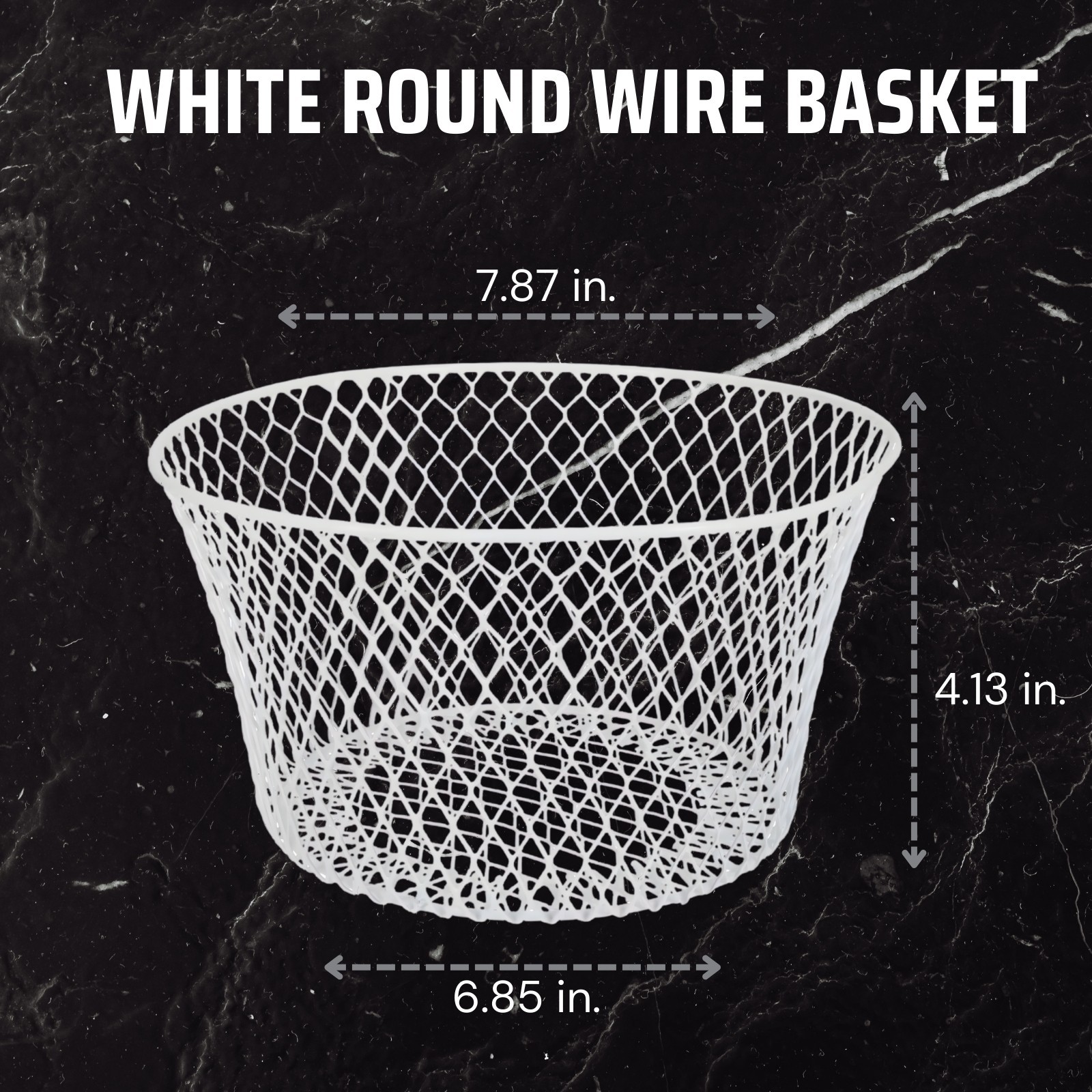 4-Pack White Wire Basket, 7.87 in Small Round Storage Bins Stackable Organizer