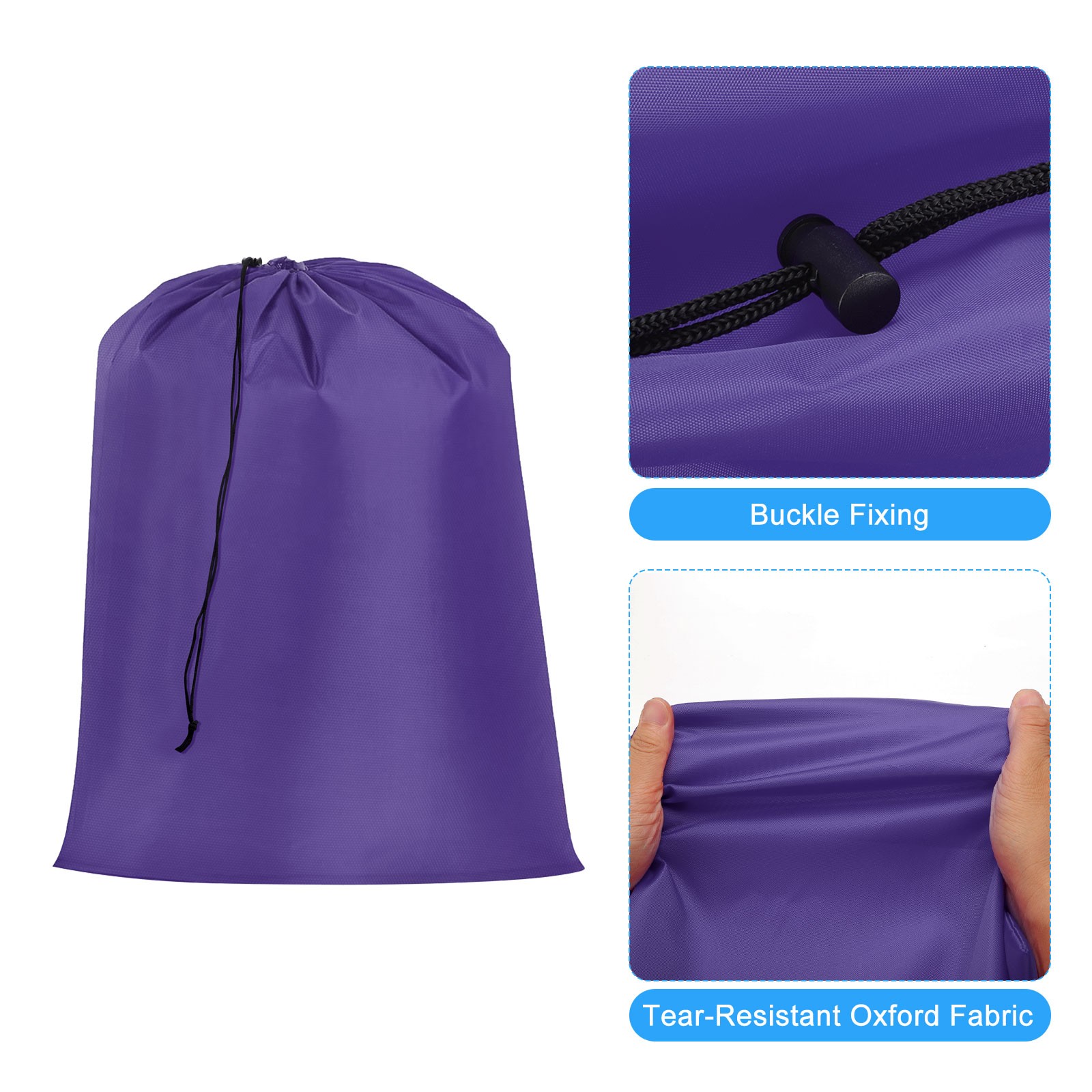 3pcs Laundry Bag Extra Large Heavy Duty Drawstring Bag 28 Inch x 40 Inch Purple