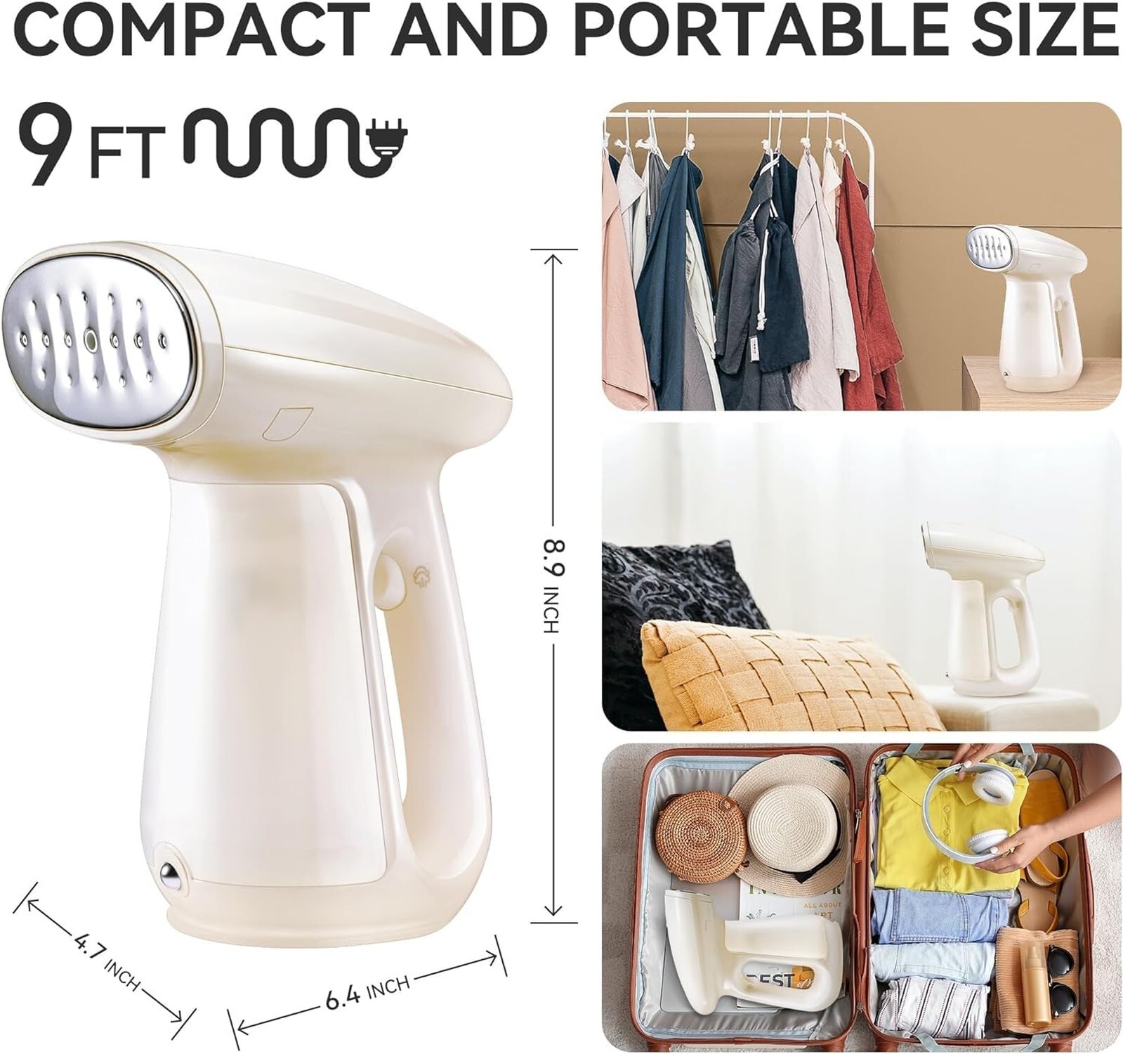 Bear Steamer for Clothes, Handheld Clothes Steamer,1300W Strong Power Garment…
