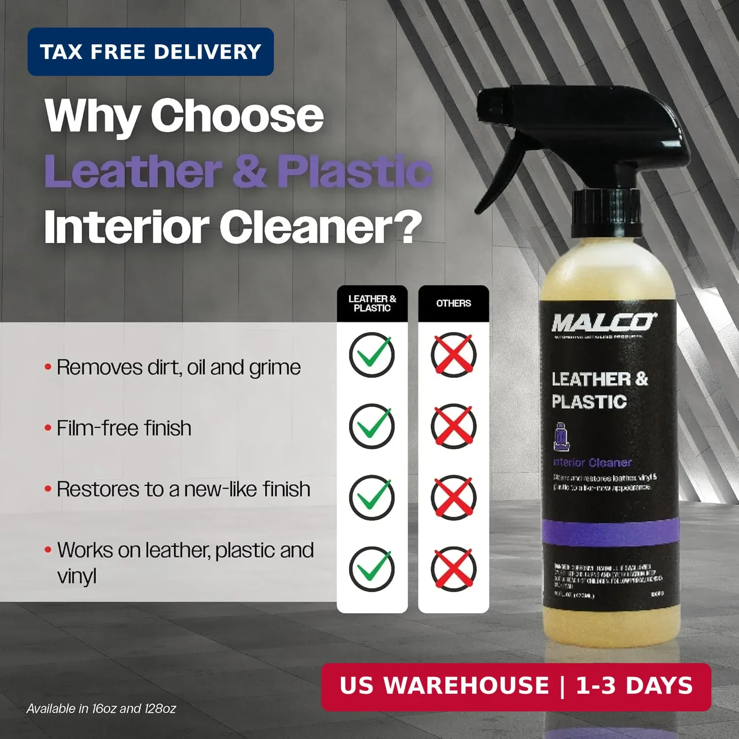Malco Leather & Plastic Cleaner – Penetrates Deep to Remove Dirt, Grime and Oily