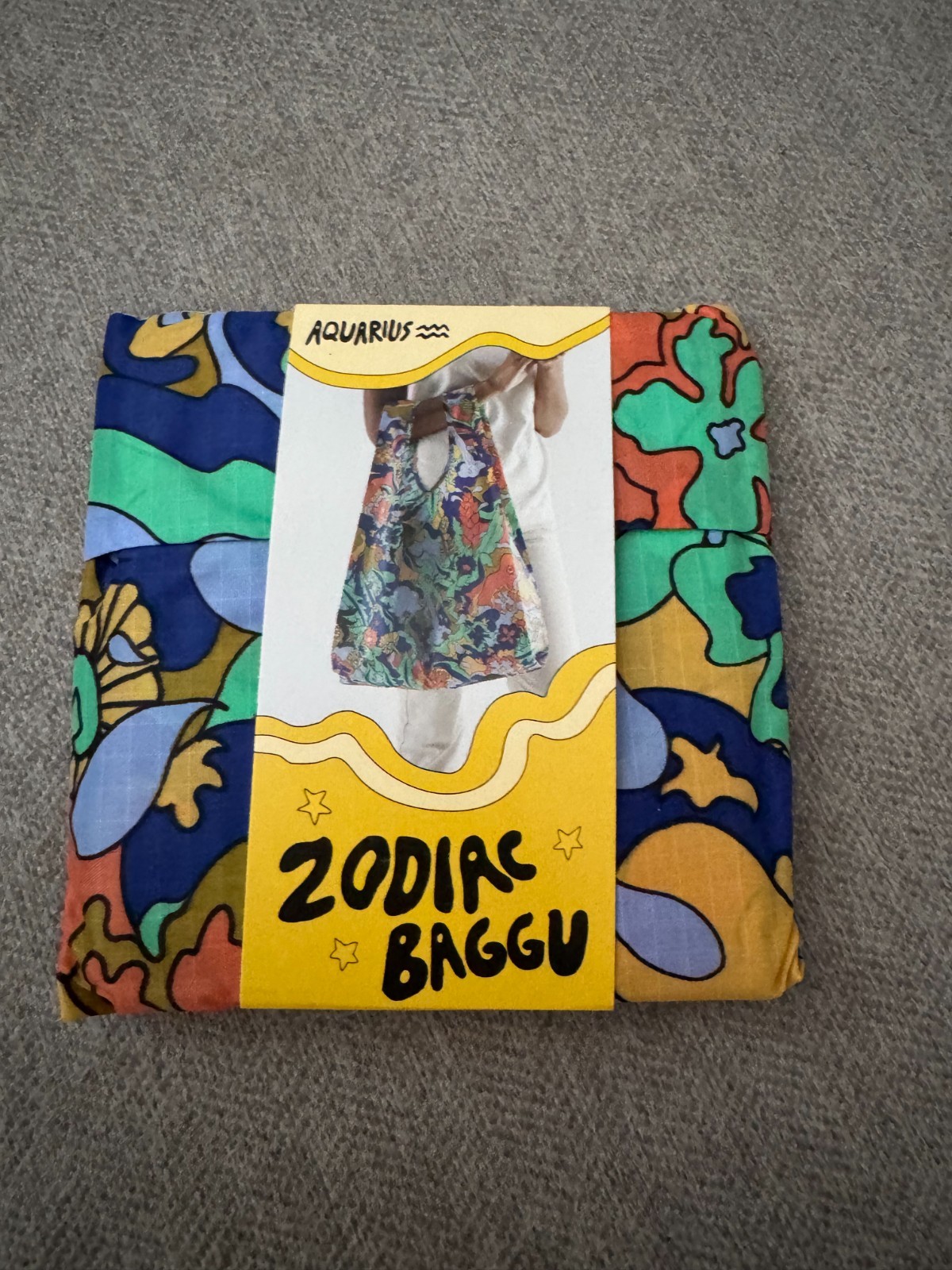 BAGGU Zodiac Astrology Aquarius Standard Baggu Reuseable Bag New HTF Rare